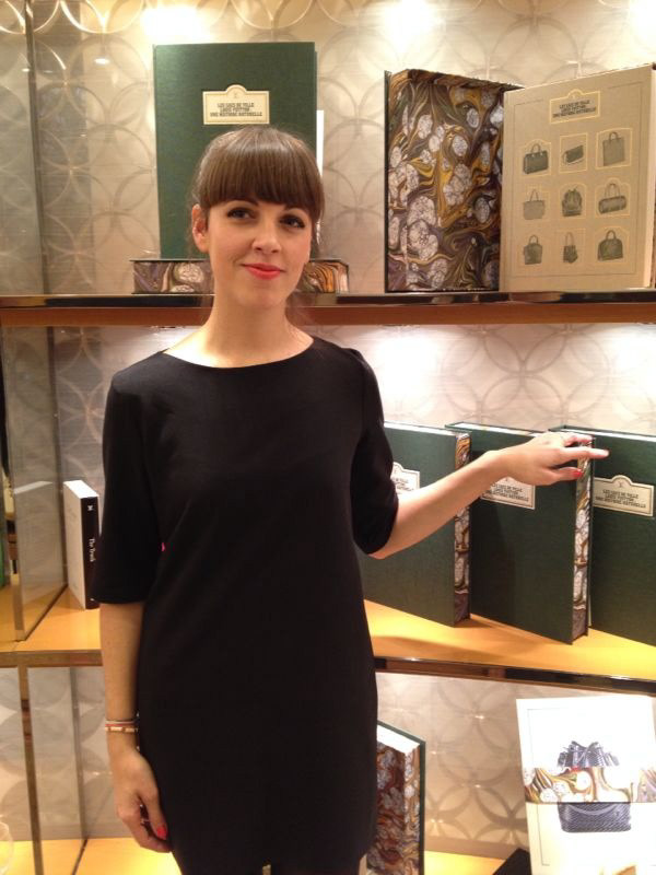 Dedication of the book Louis Vuitton City Bags, a Natural History in their shop of the Champs Elysées in Paris