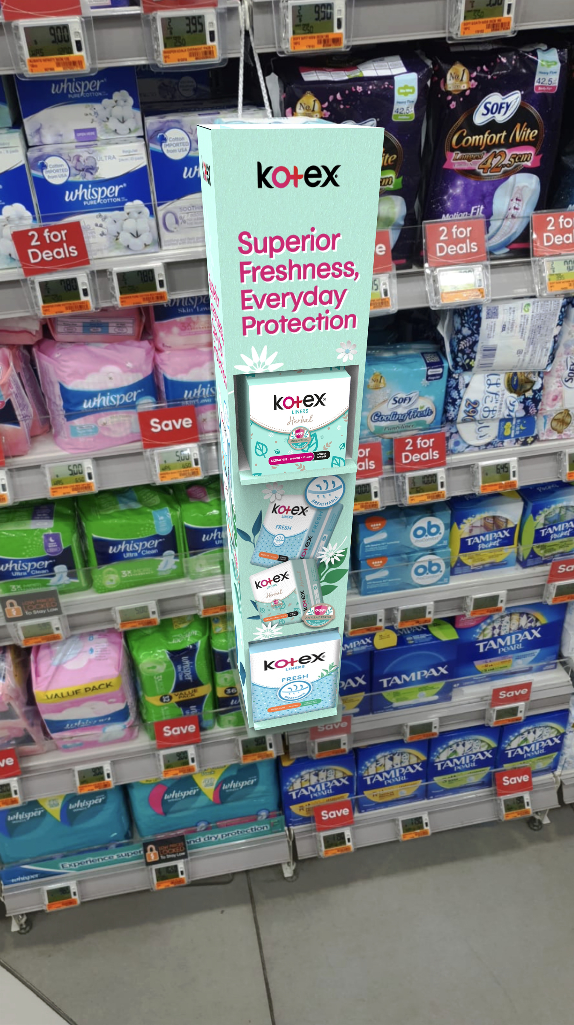 Kotex Herbal & Fresh liner Hangsell Simulation
