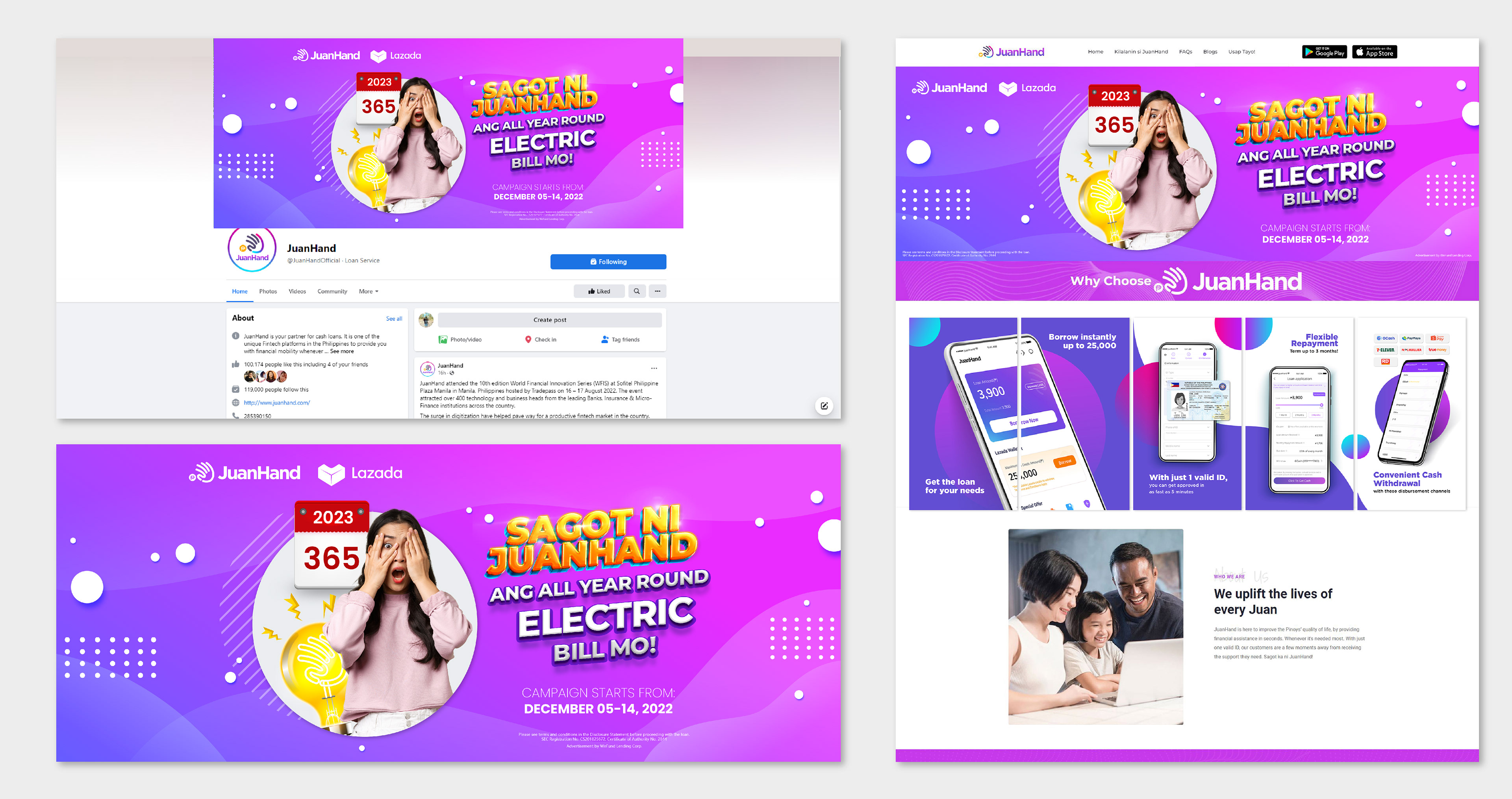 Facebook banner simulation and artwork | Website banner