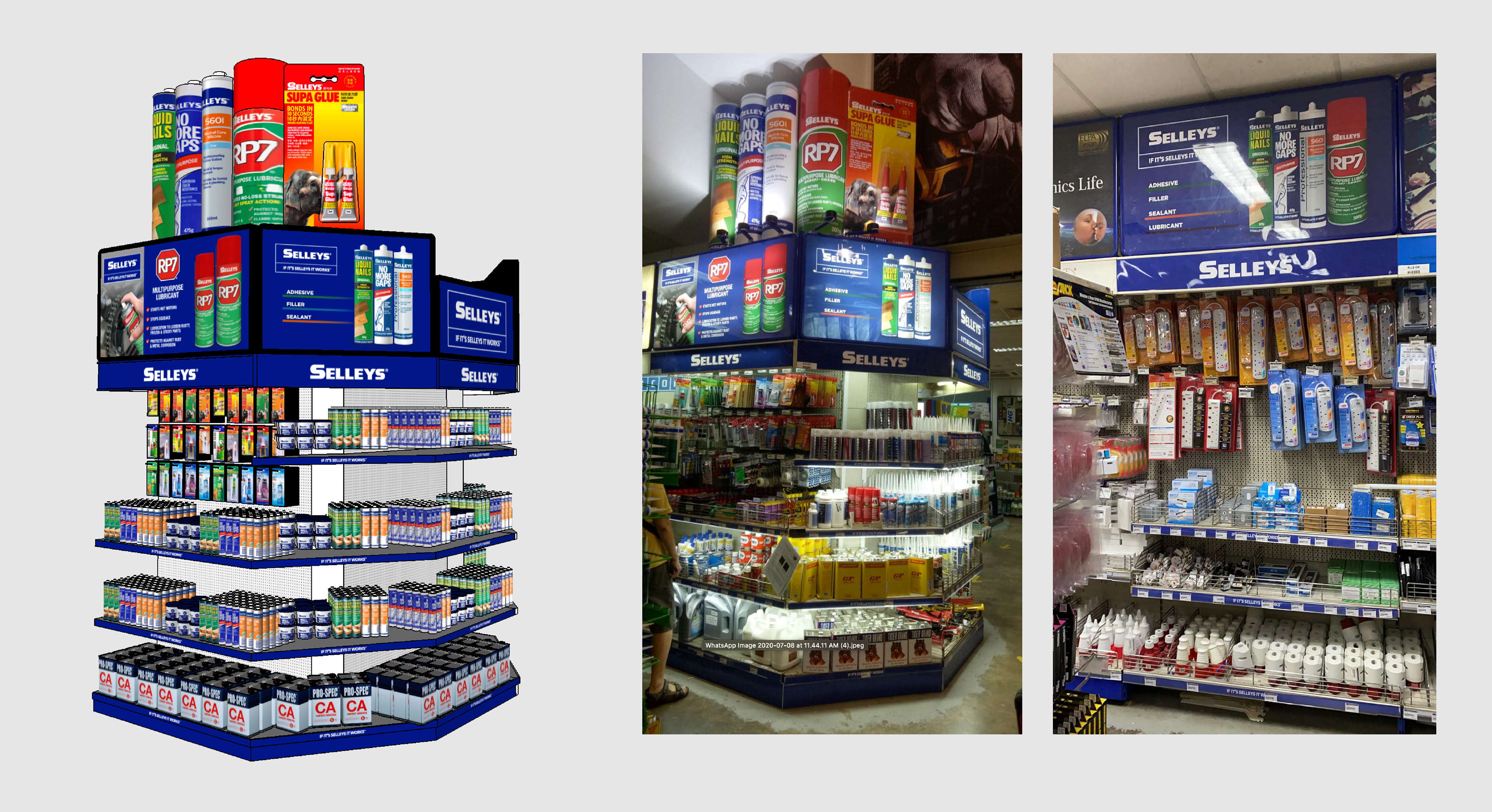 Selleys Horme Store 3D wall graphics and 3d product display | Output