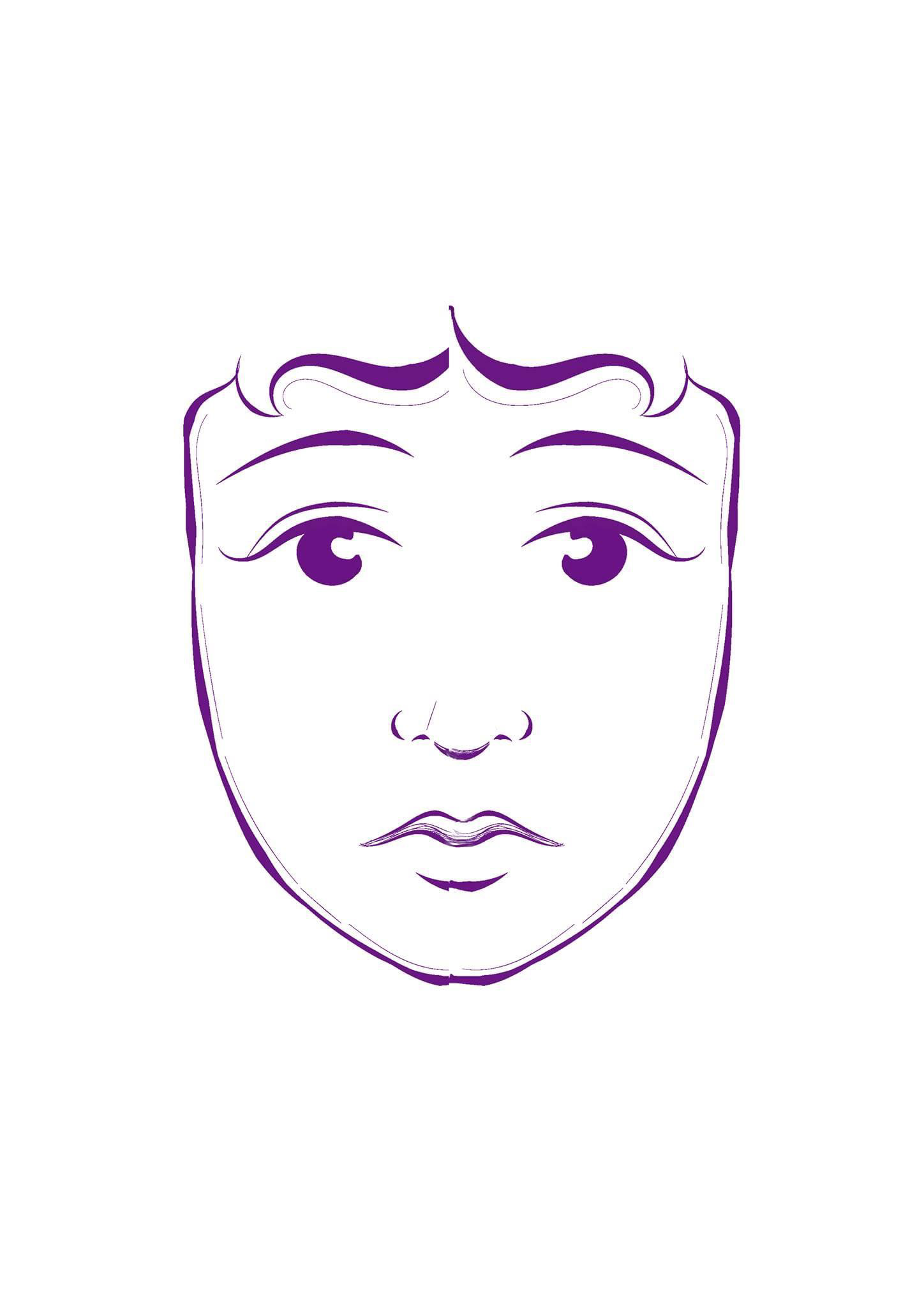 Full face for art workshop, colouring and notes