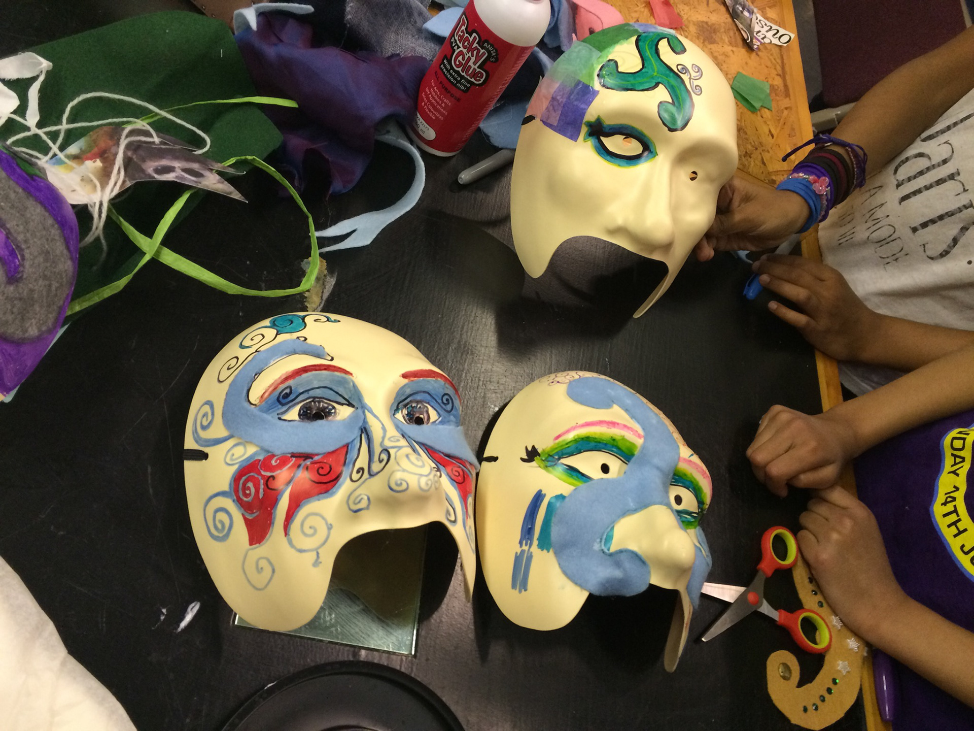 Celtic design masks with schools