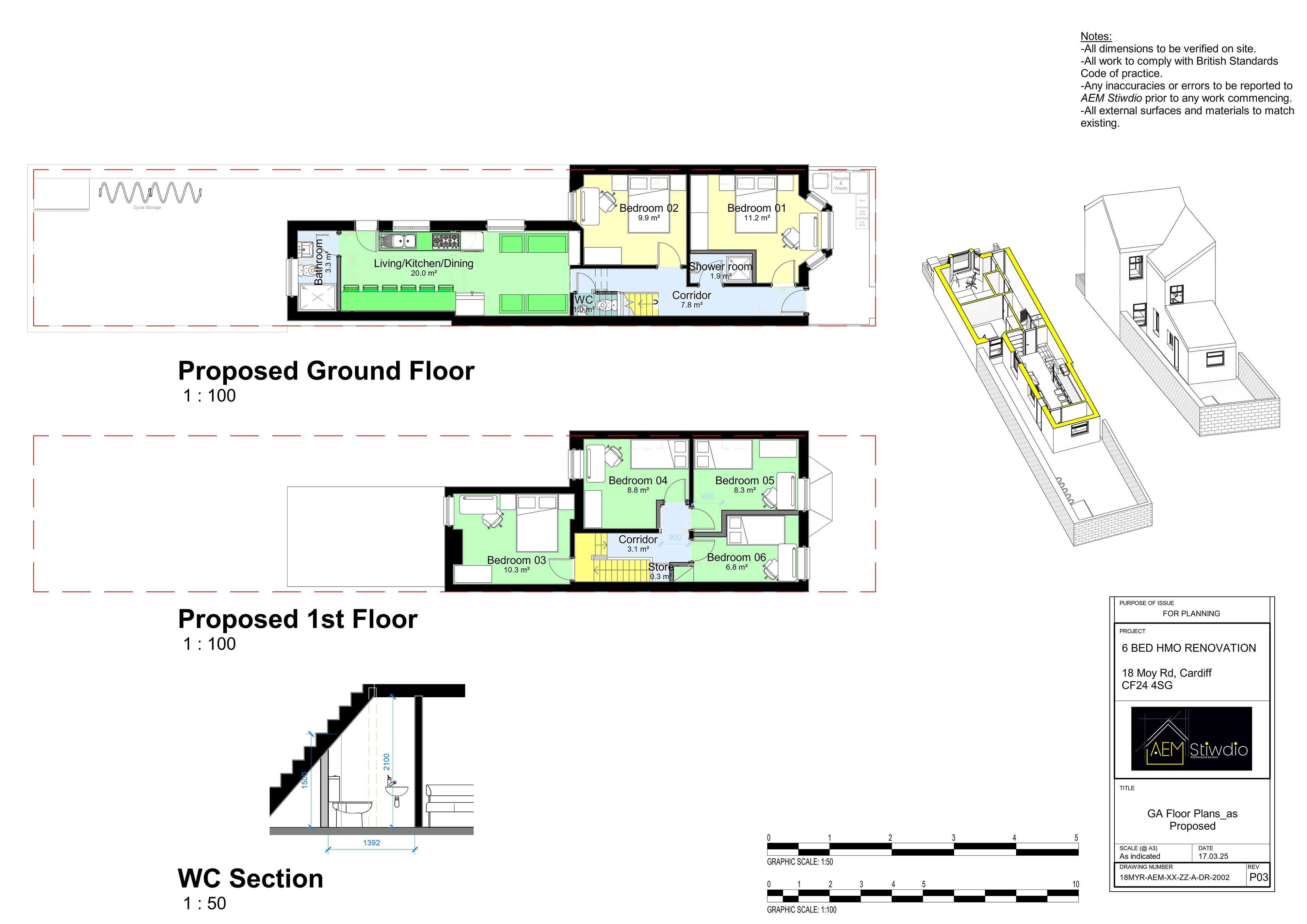 Converting 5 Bedrooms terraced house into a 6 bed HMO in Cathays, Cardiff