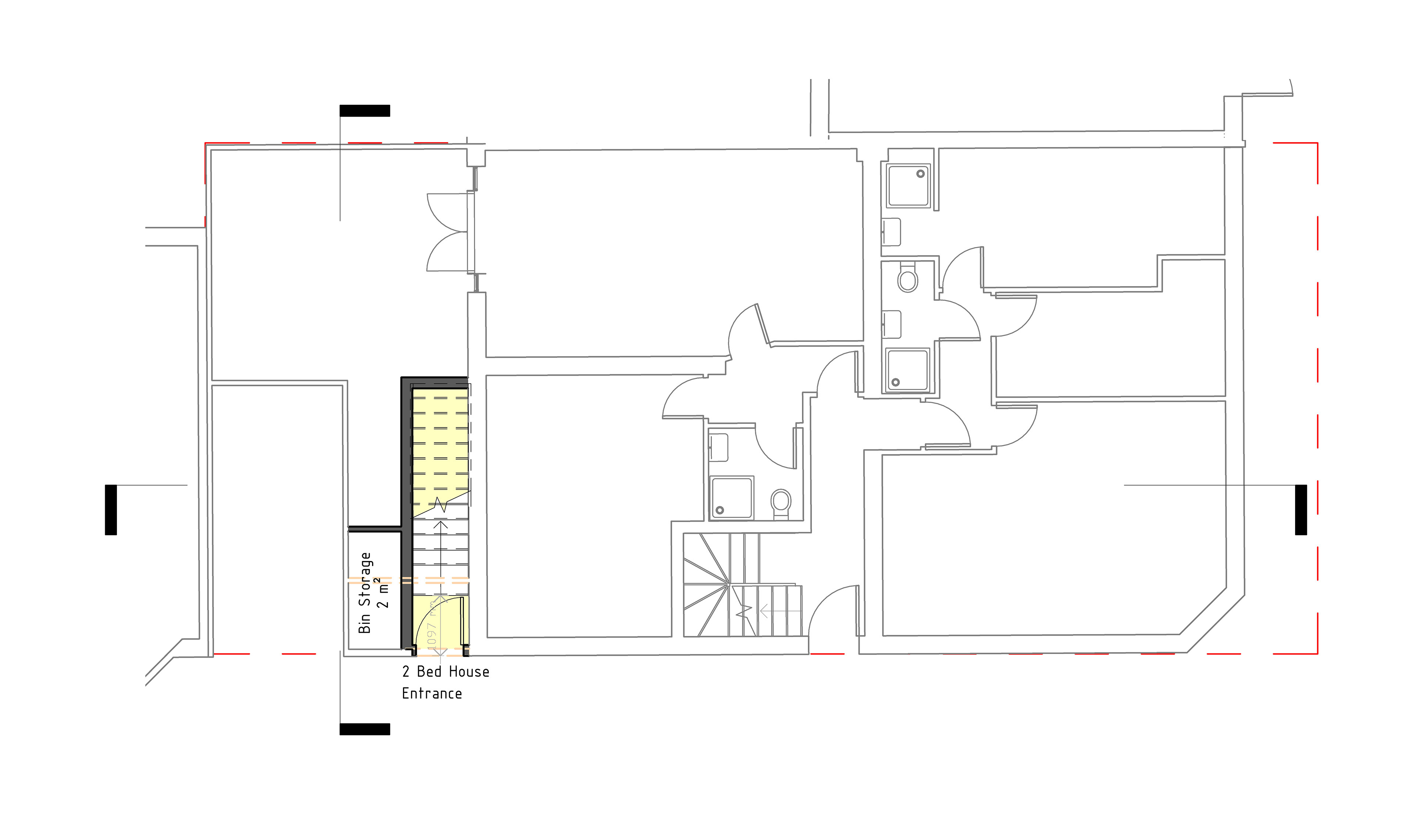Studio flat in addition to 2-bed-House