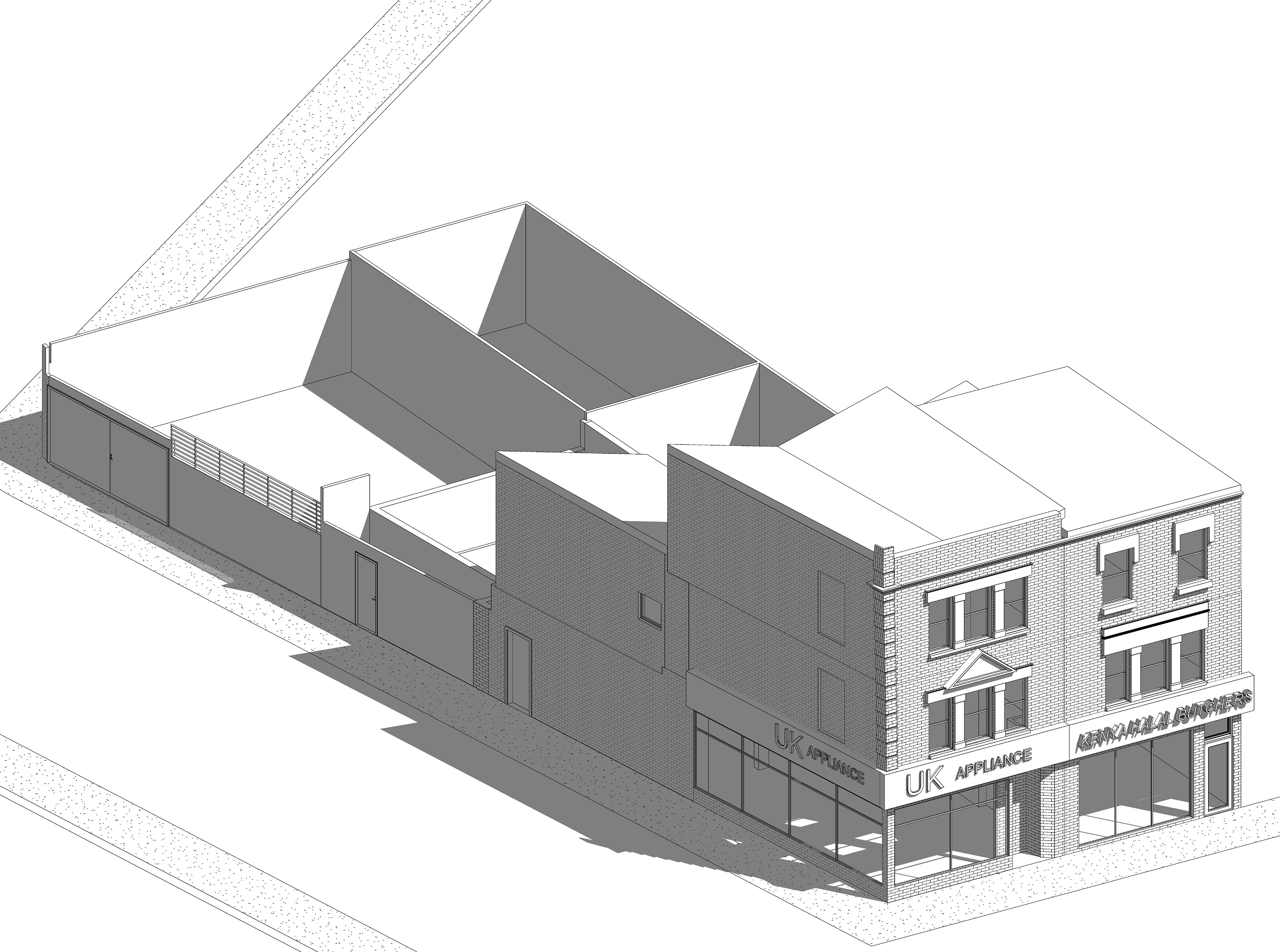 new building consists of new office, amenities, 2x 2 bed flat, 2x 1 bed flat, and lovely Penthouse. High Rd Leytonstone, London