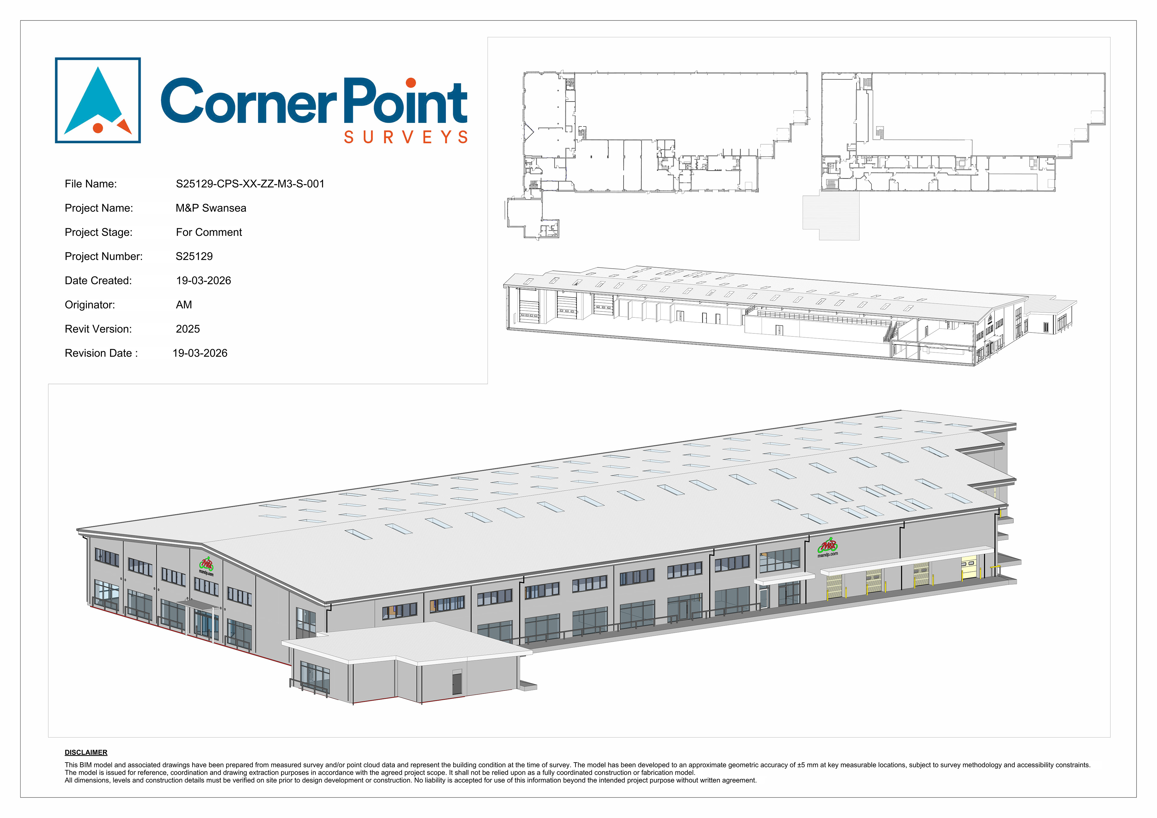 M&P Swansea motorcycle showroom - Scan to BIM Revit model