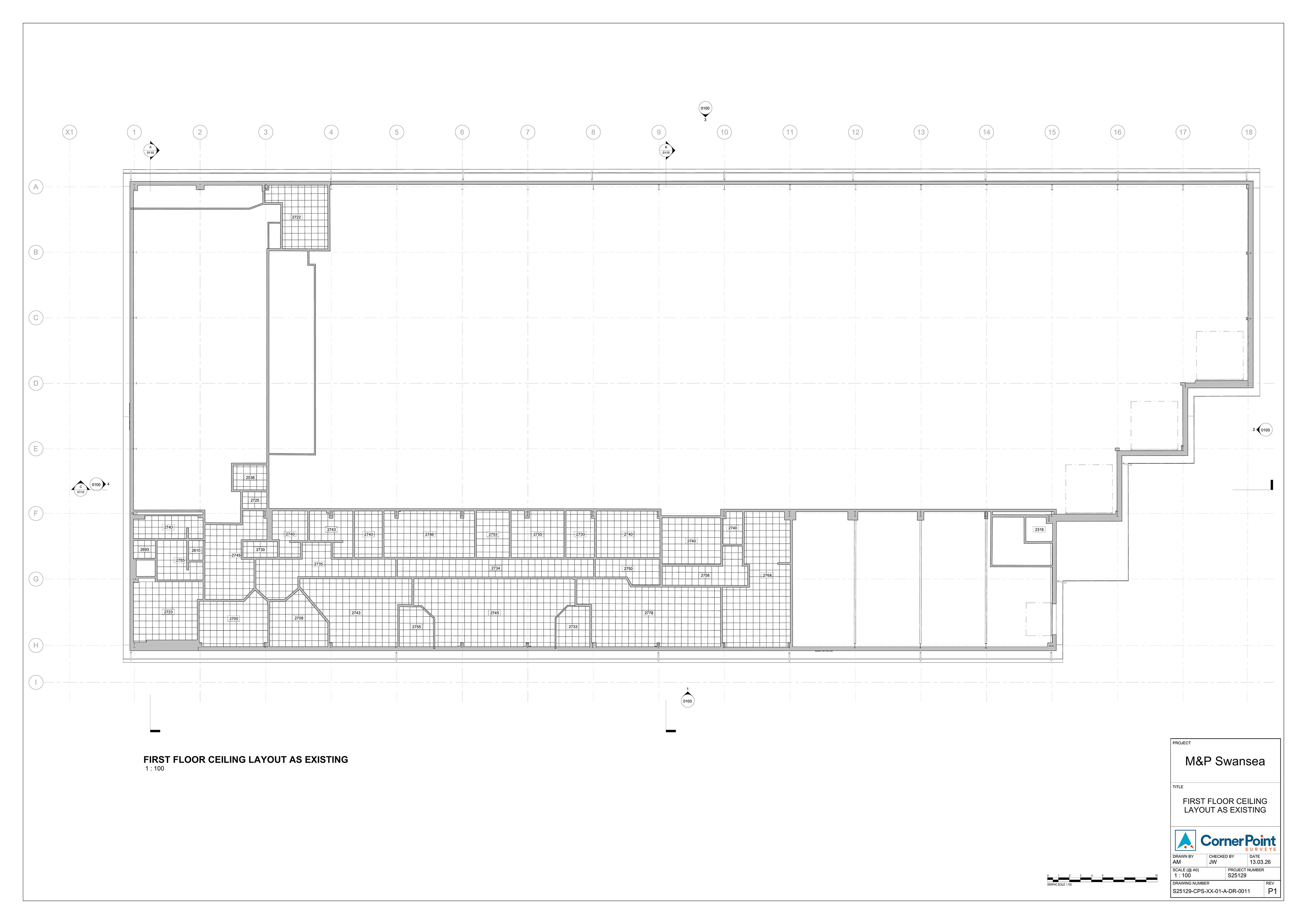 M&P Swansea showroom - measured floor plan (Scan to BIM)