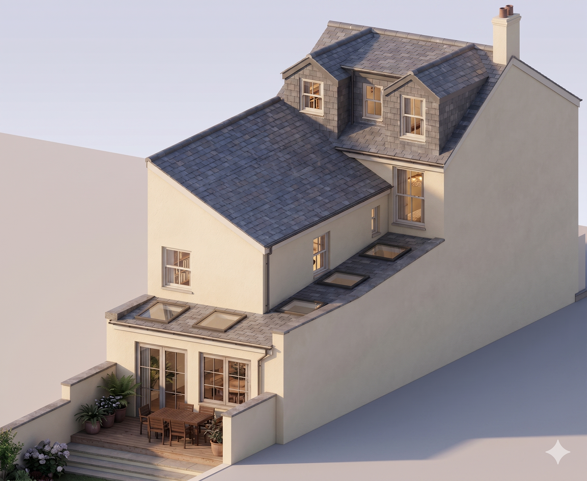 24 Talbot St, Cardiff - proposed rear extension & dormer loft conversion, 3D render