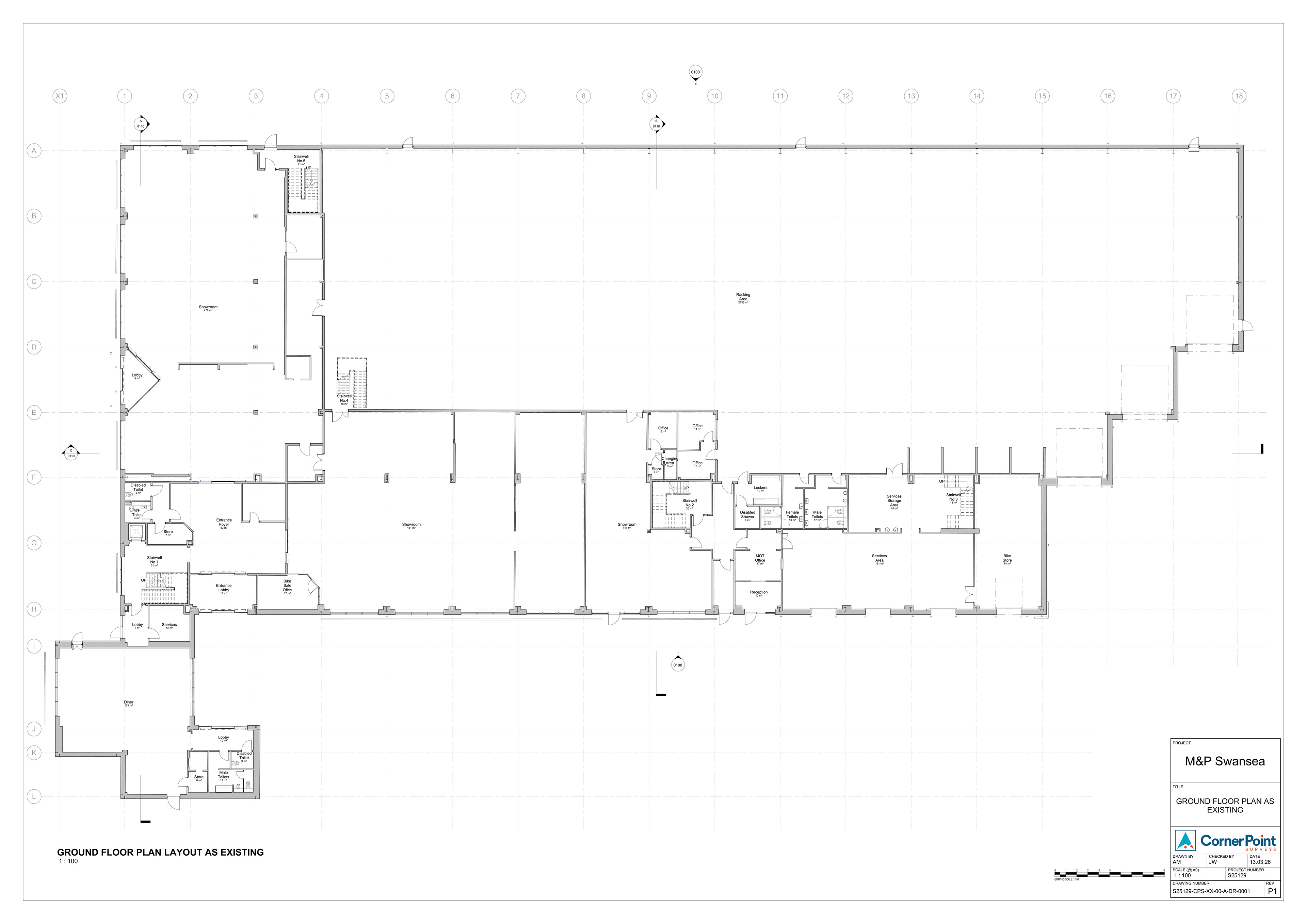 M&P Swansea showroom - ground floor plan as existing