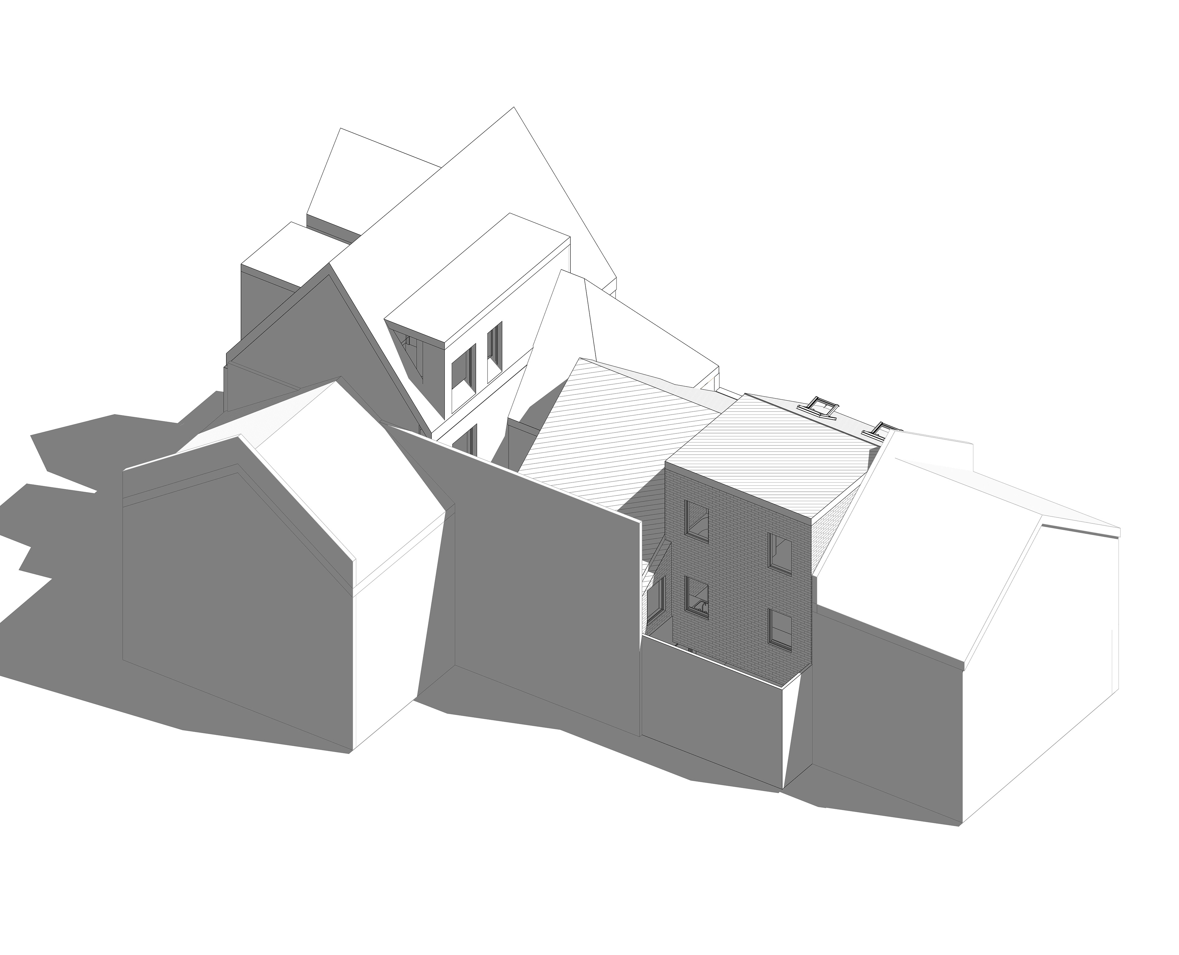 Studio flat in addition to 2-bed-House