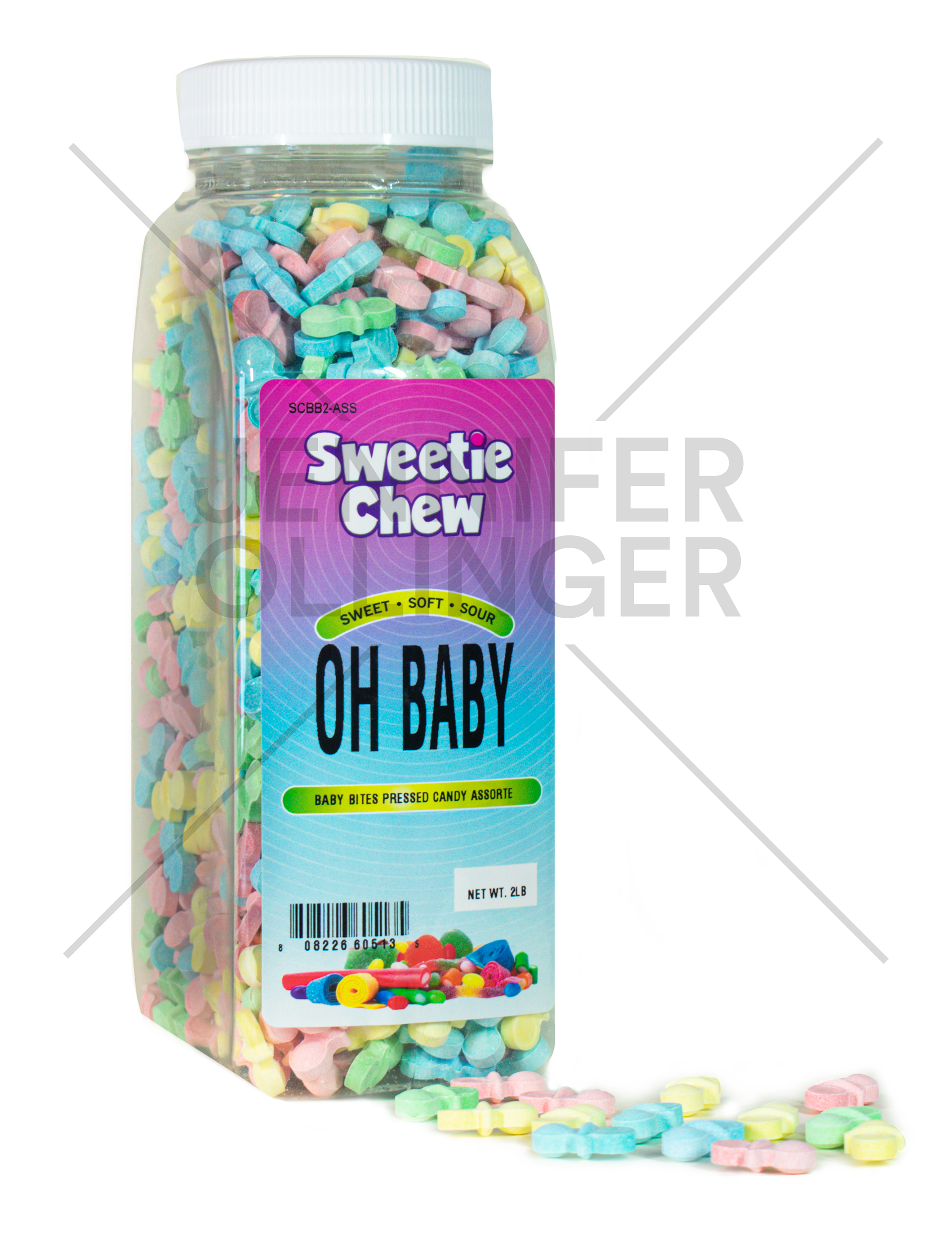 Product photography featuring Sweet Tart Pacifiers, designed for Amazon product listings with clean, consumer-focused styling.