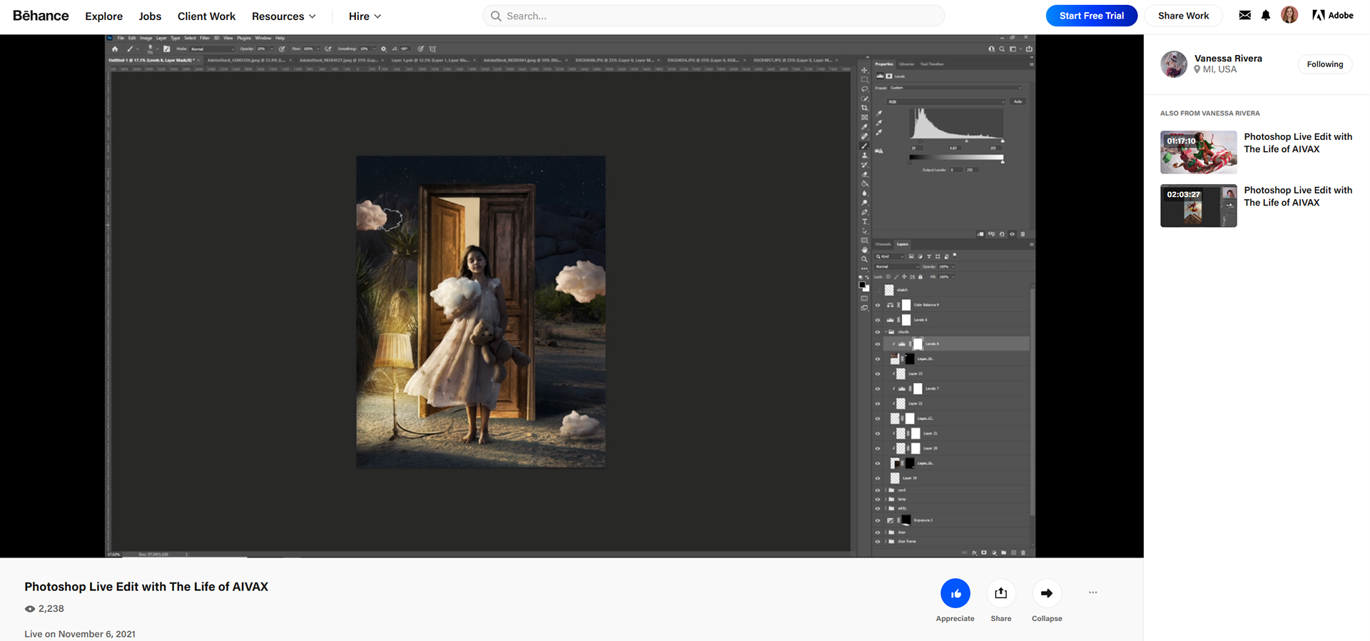 Promotional campaign content created to showcase Adobe Photoshop through an exclusive creative project, driving livestream viewership and event registrations.