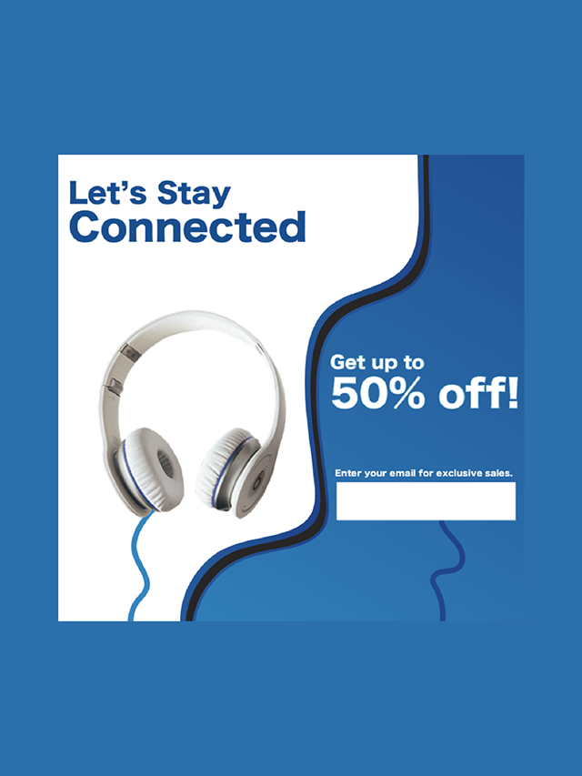 Email marketing sign-up graphic designed to drive subscriber engagement through clear messaging, visual hierarchy, and compelling calls to action.
