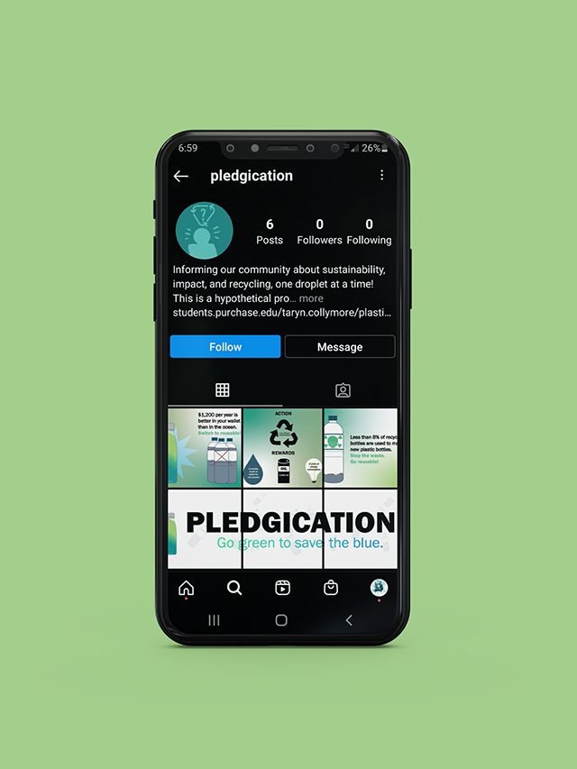 Environmental awareness campaign addressing recycling and pollution through a cohesive Instagram grid designed to create a unified visual narrative.