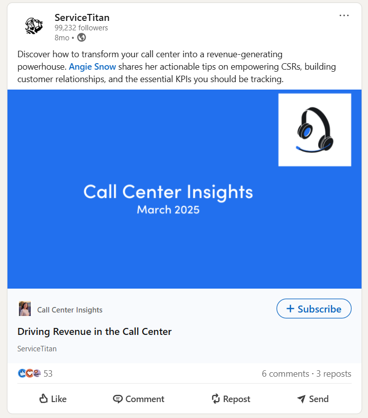 LinkedIn monthly article series featuring CSR insights and thought leadership from internal industry experts, driving engagement from articles into the social feed and growing subscribers by 1,000 in the first month.