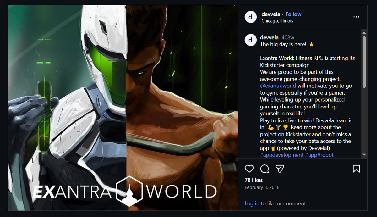 Instagram collaboration featuring user-generated content that promoted Exantra World's fitness RPG through authentic community-driven storytelling.