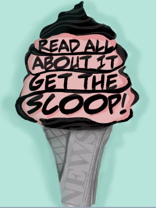 Conceptual typographic illustration using newspaper-inspired typography to transform a visual pun into a cohesive editorial-style composition.