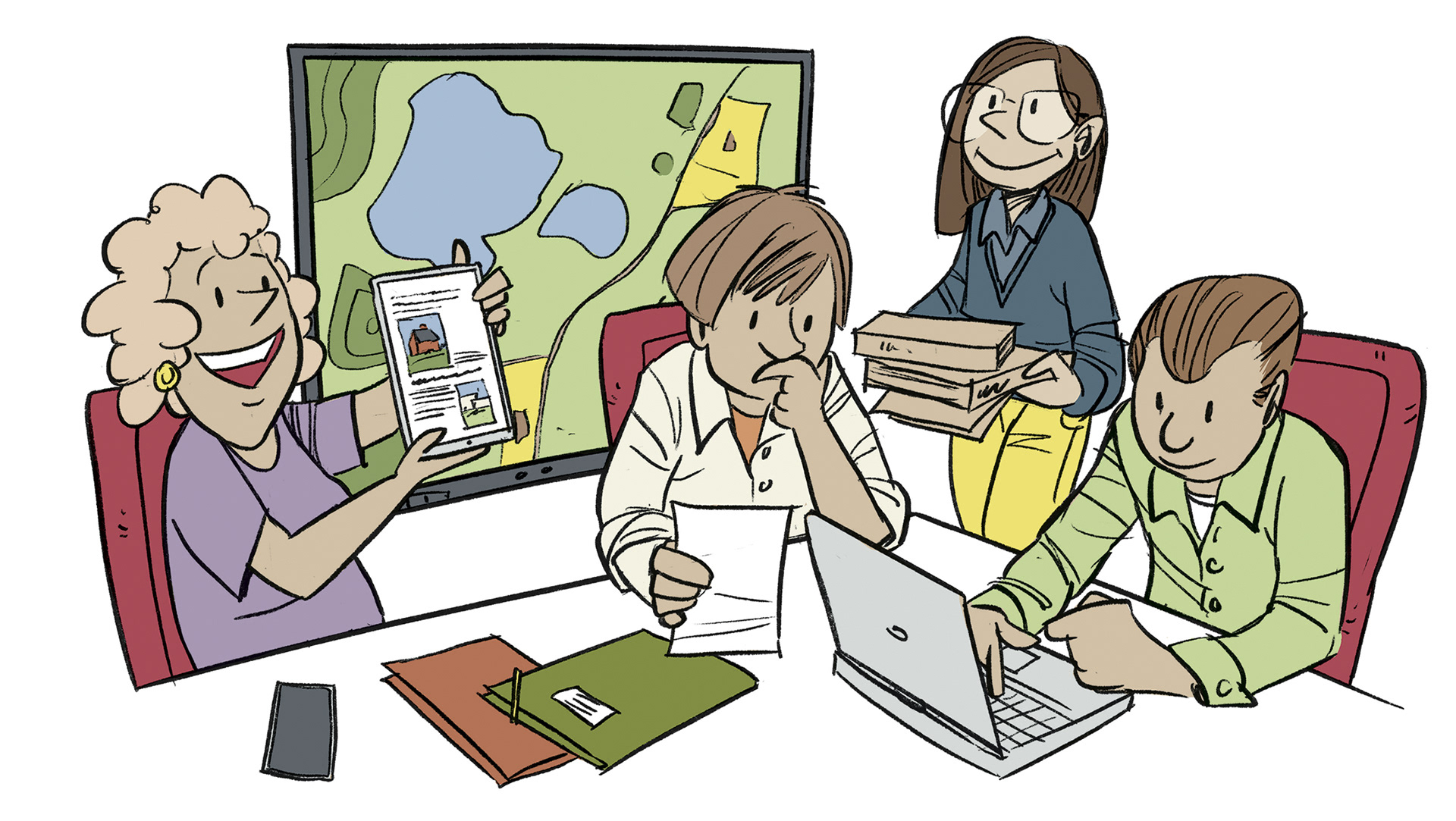 oppaan kuvitus / illustration for the guidebook · Ympäristöministeriö 2023
