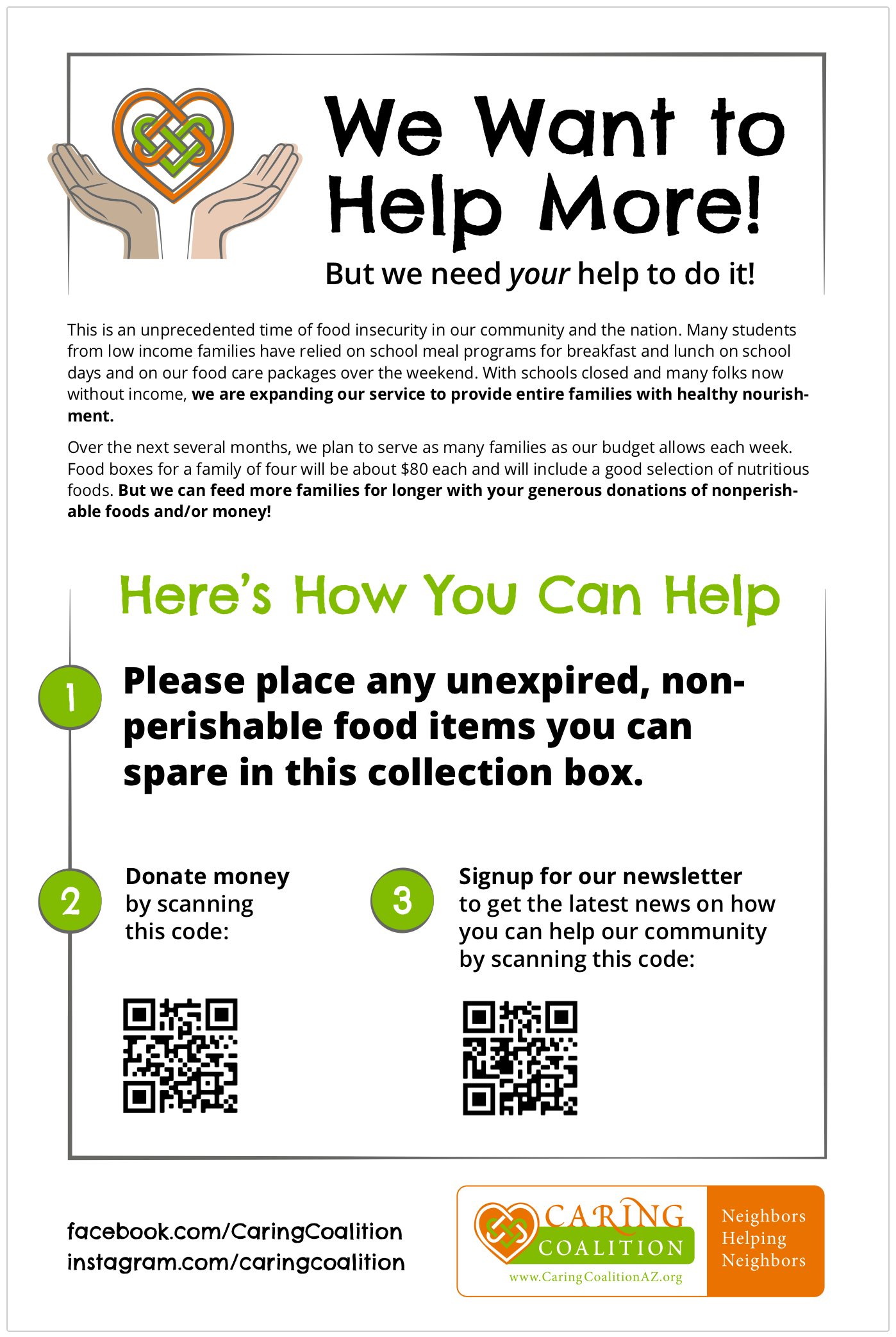 Flyer for Home page slider for "We Want to Do More" campaign