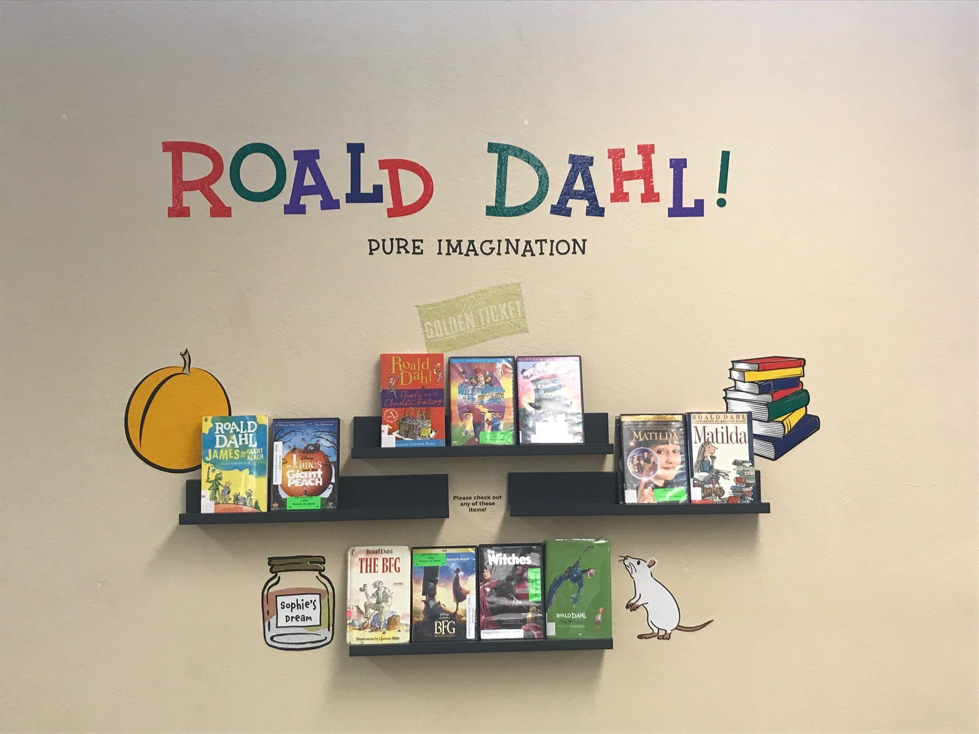 Wall display for Roald Dahl Day
