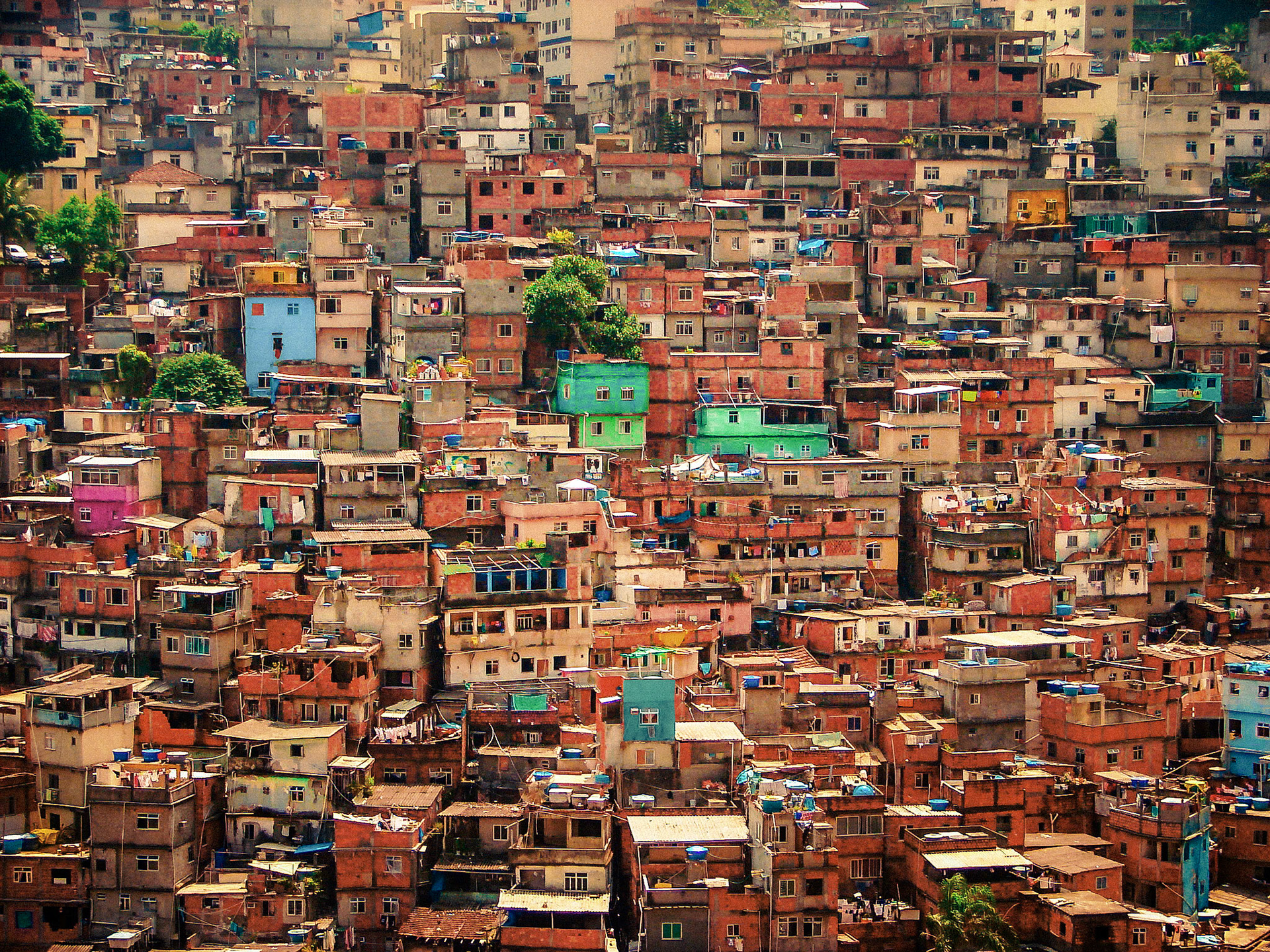 Conglomerado de viviendas en la Favela Rocinha. Rio de Janeiro, Brasil.