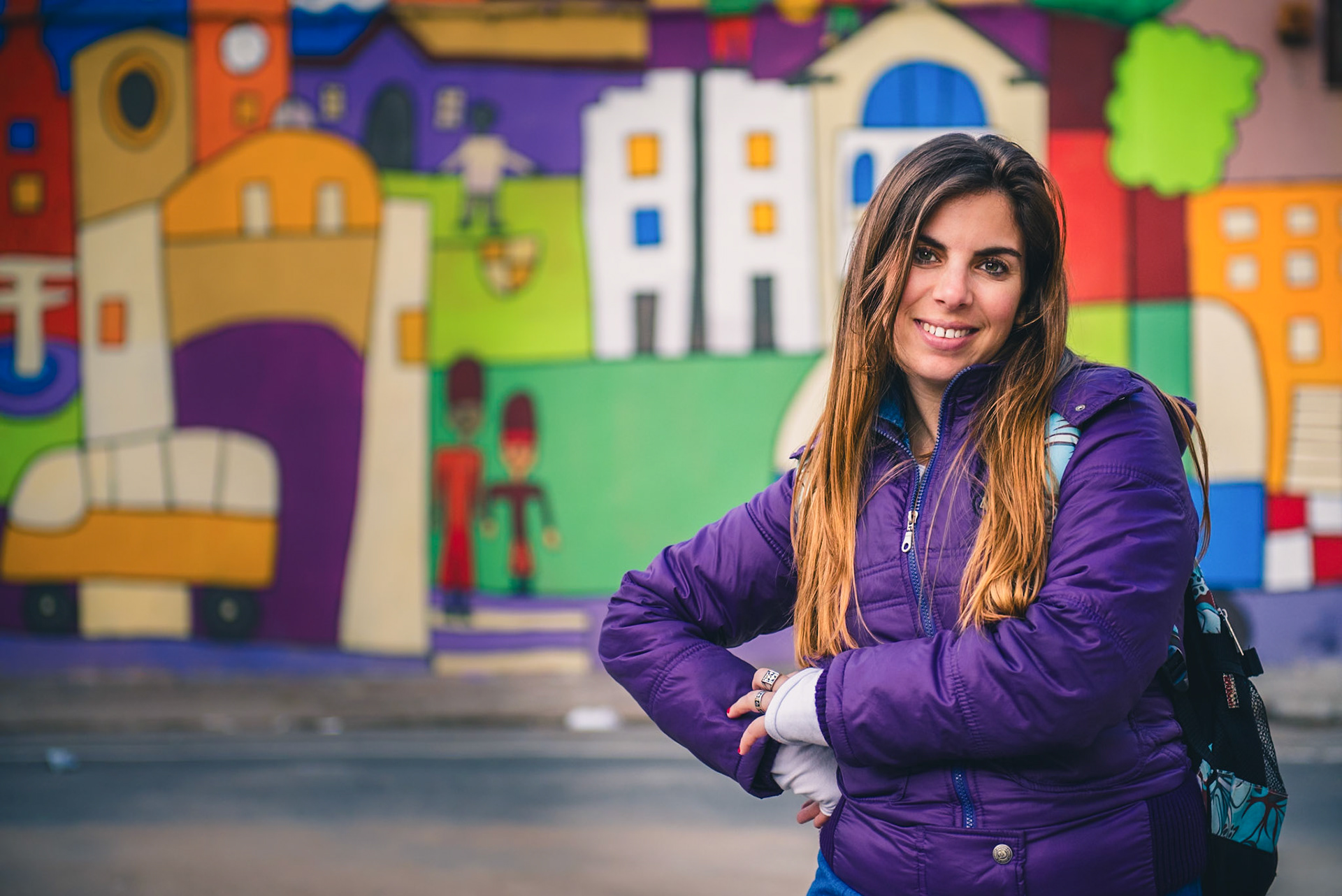 Laura Bert en las calles de Ciudad Vieja, Montevideo, Uruguay.