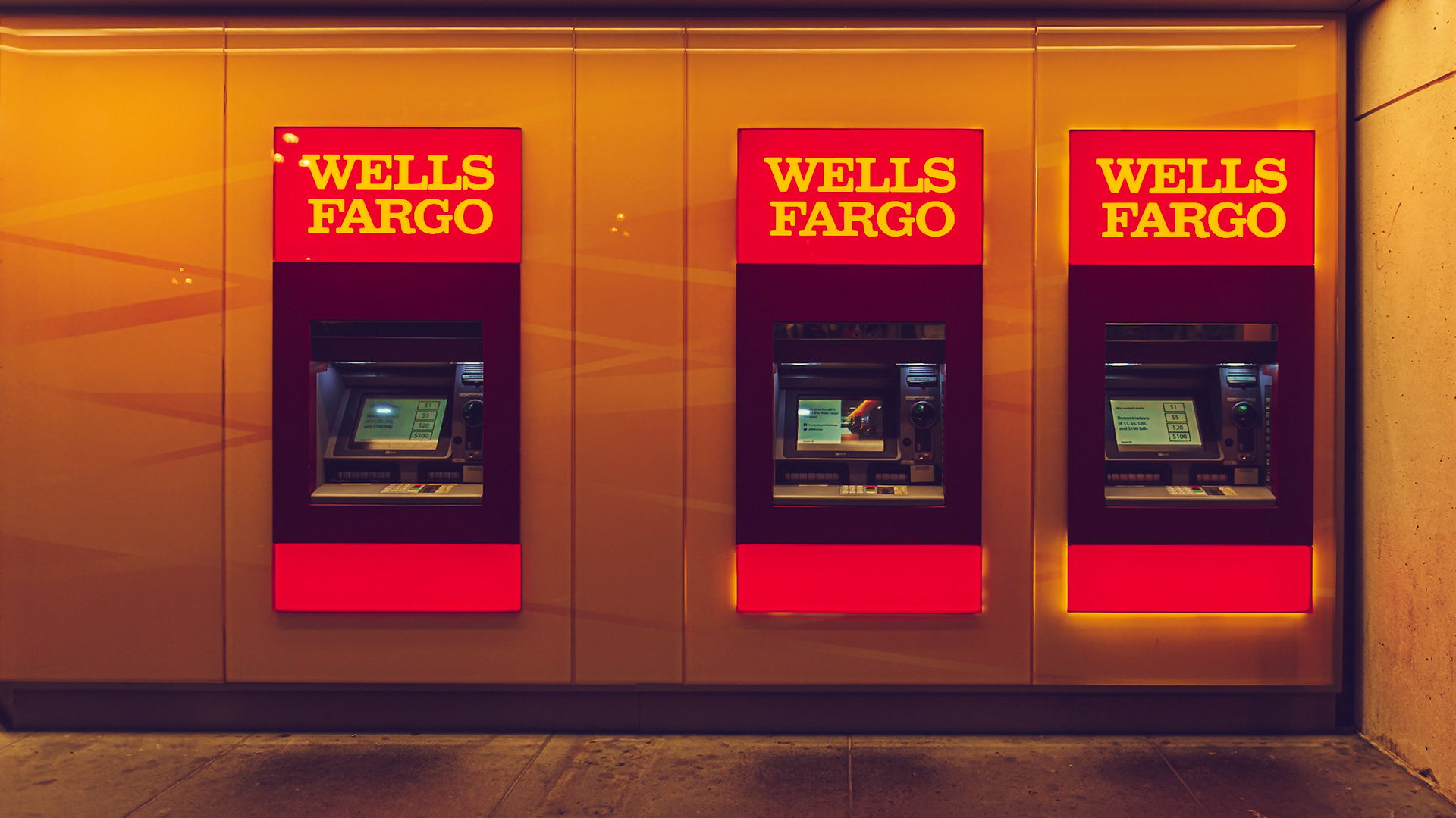 ATMs at Wells Fargo's Bank. SoMa, San Francisco, California, United States
