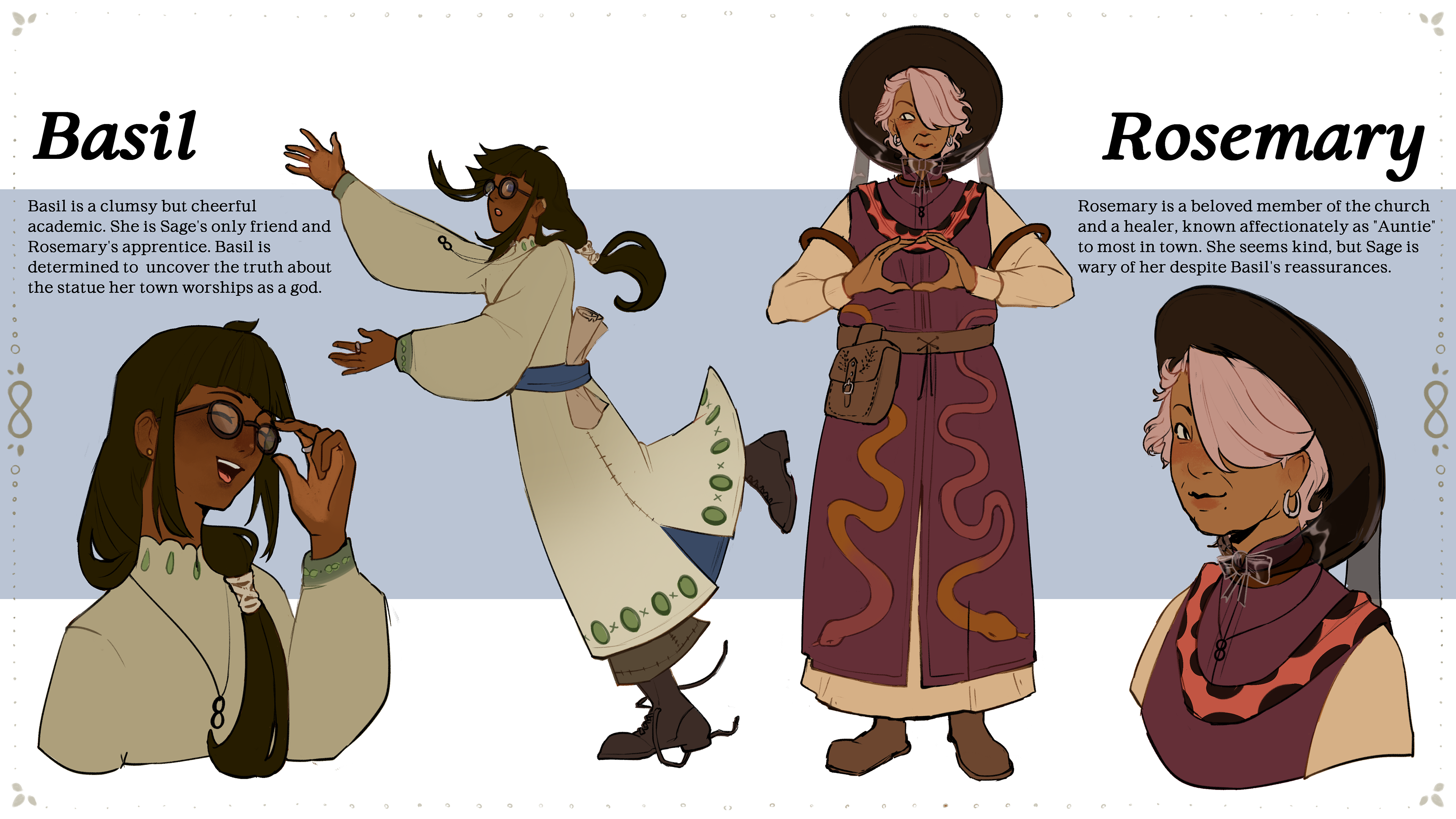 Supporting character concepts for "Ouroboros" project