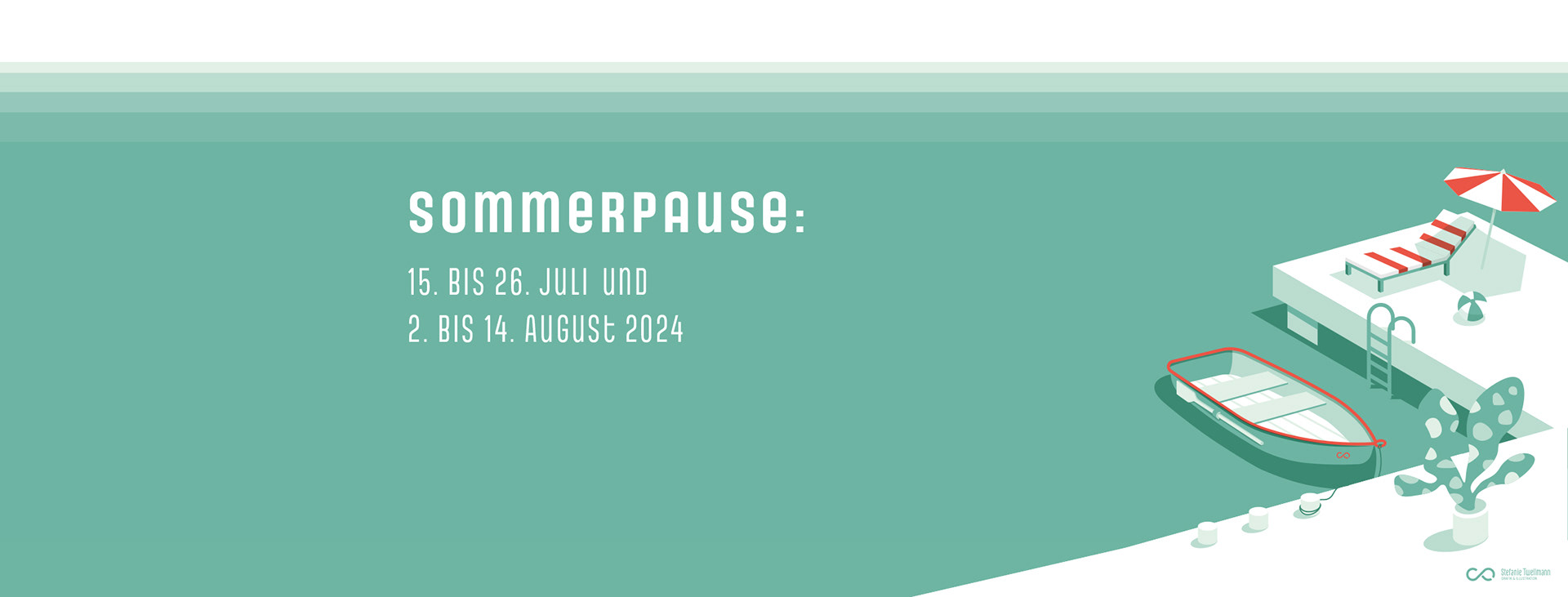 Vektor illustriertes Motiv zur Sommerpause von Stefanie Twellmann, Social Media Format