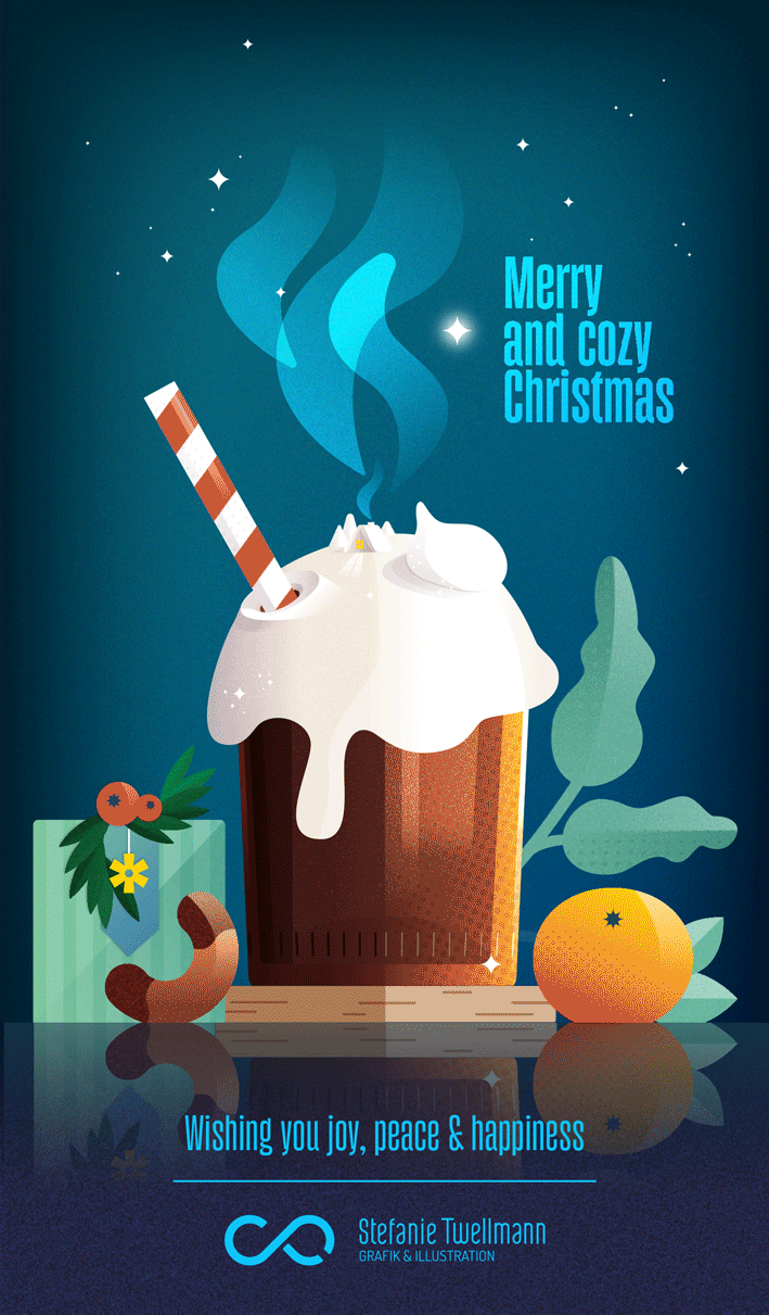 Illustration und Animation eines winterlichen Weihnachtsmotives von Stefanie Twellmann // Grafik und Illustration, Hamburg