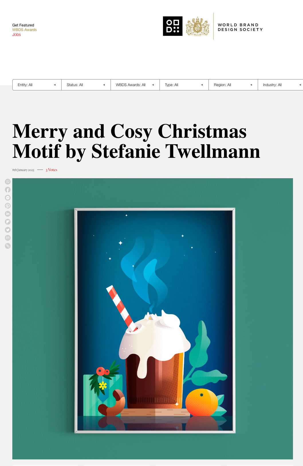 Xmas Motif featured by World Brand Design Society, winterliche Illustration von Stefanie Twellmann // illustrative Branddesignerin