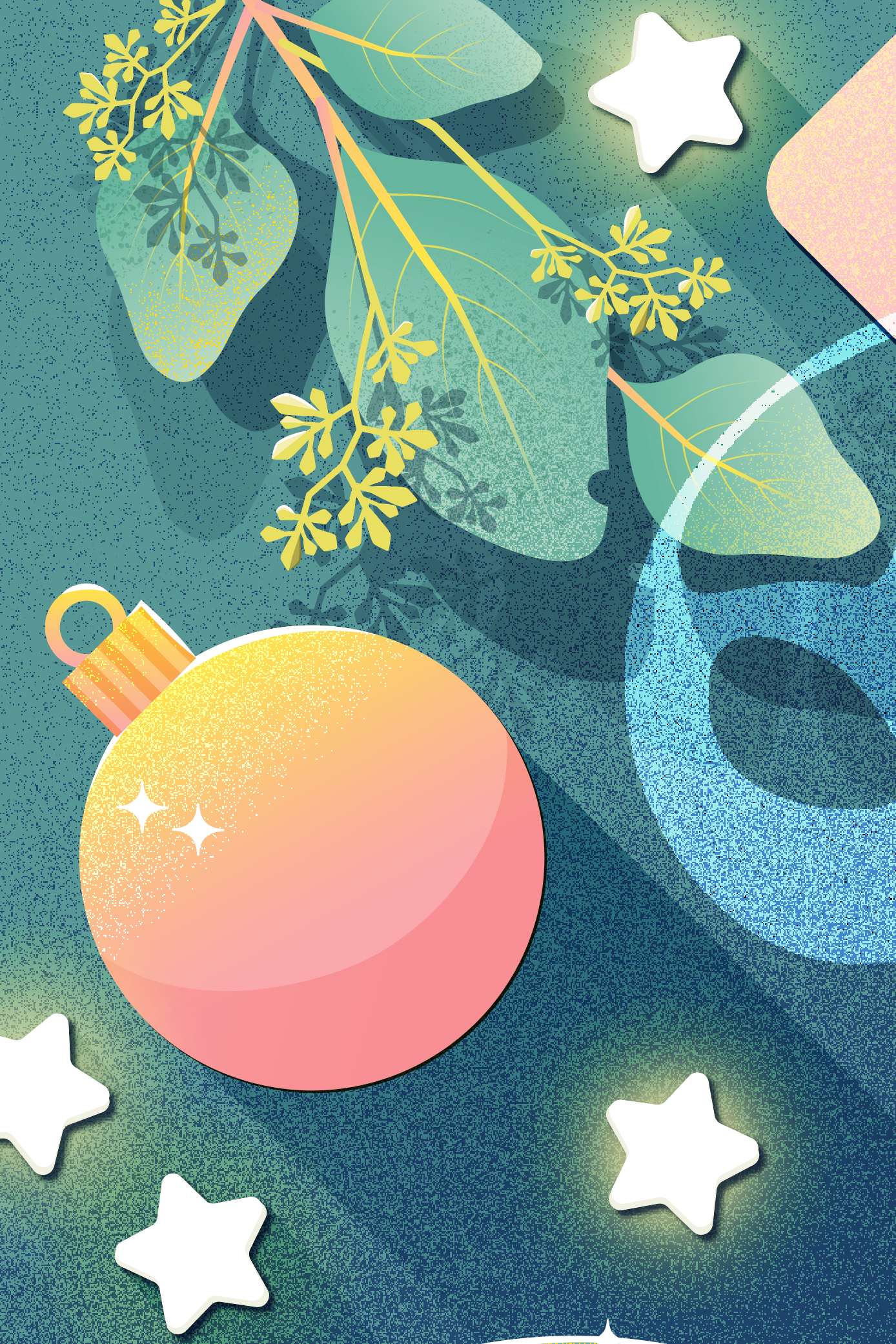 Winter Break Motiv, Teilausschnitt mit Baumkugel und Eukalyptus, Stefanie Twellmann, Hamburg