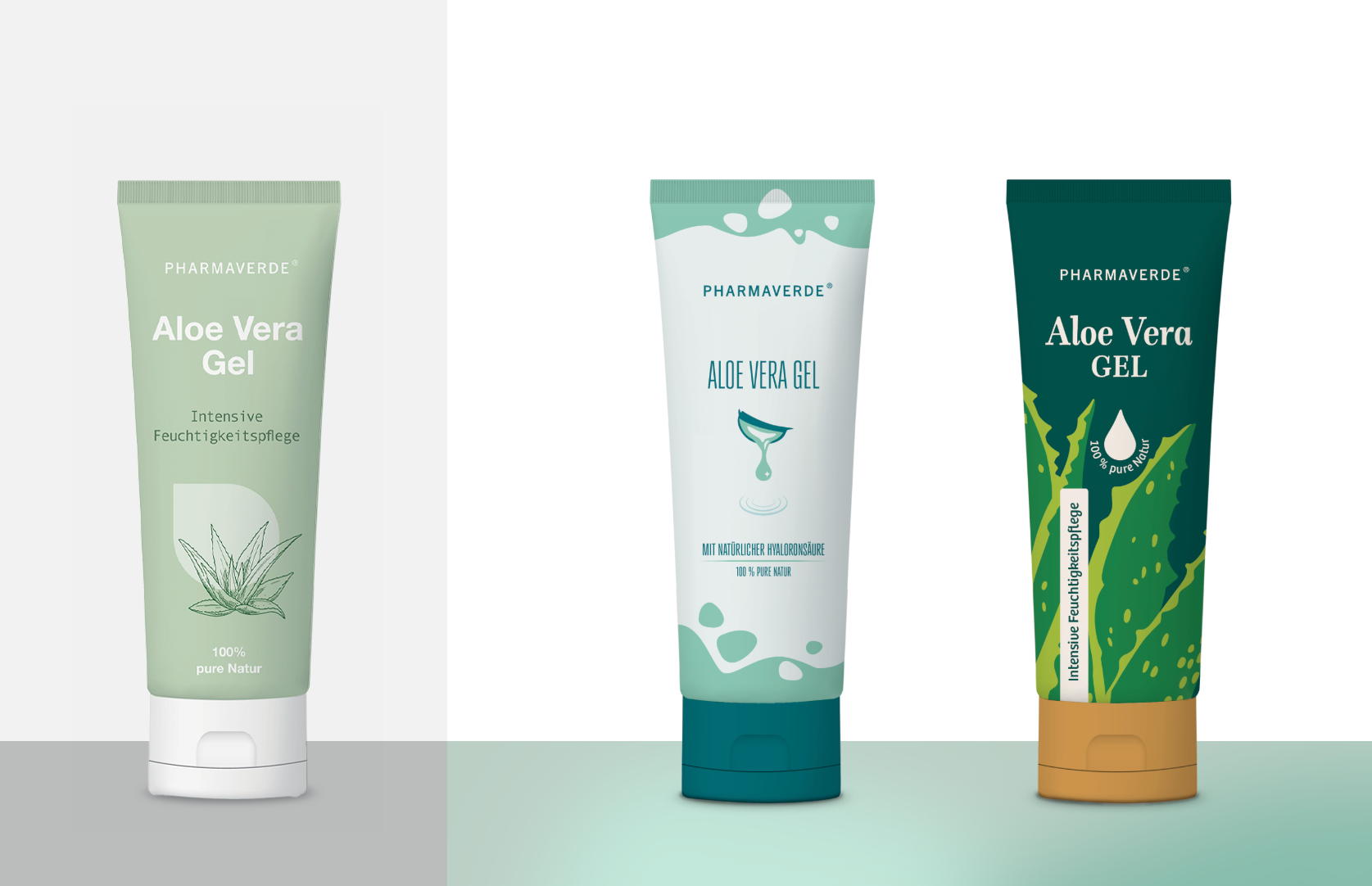 Abbildung des alten Designs , daneben die zwei neu konzipierten Tuben-Designs von Stefanie Twellmann im illustrativen Design, Hamburg