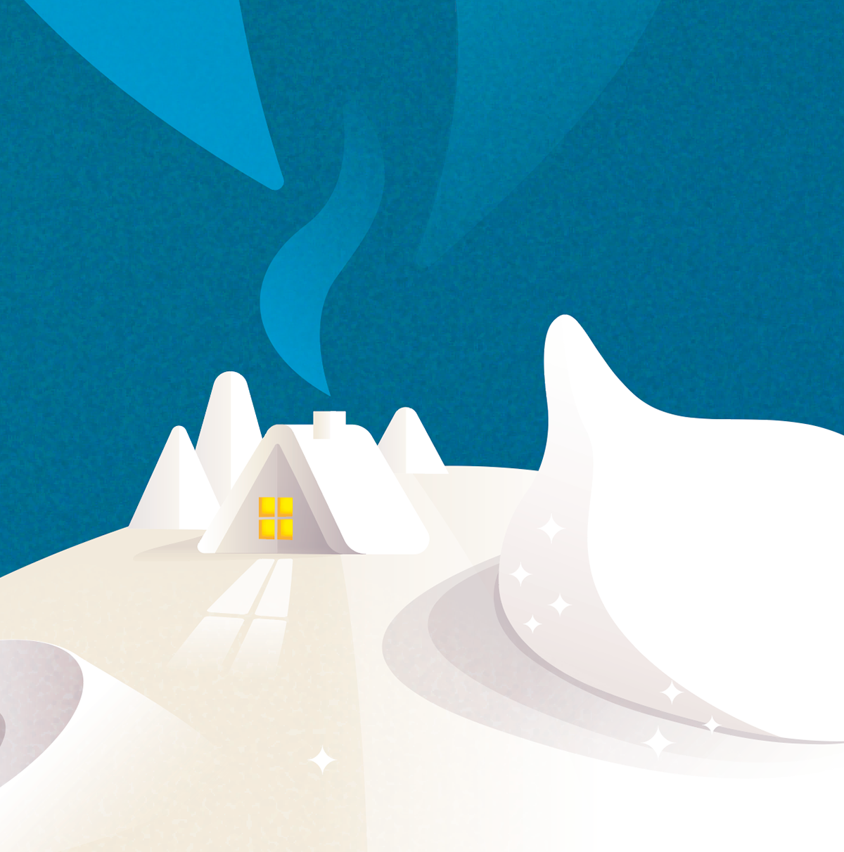 Teilausschnitt des vektorbasierten Wintermotives, Stefanie Twellmann, Illustration, Hamburg