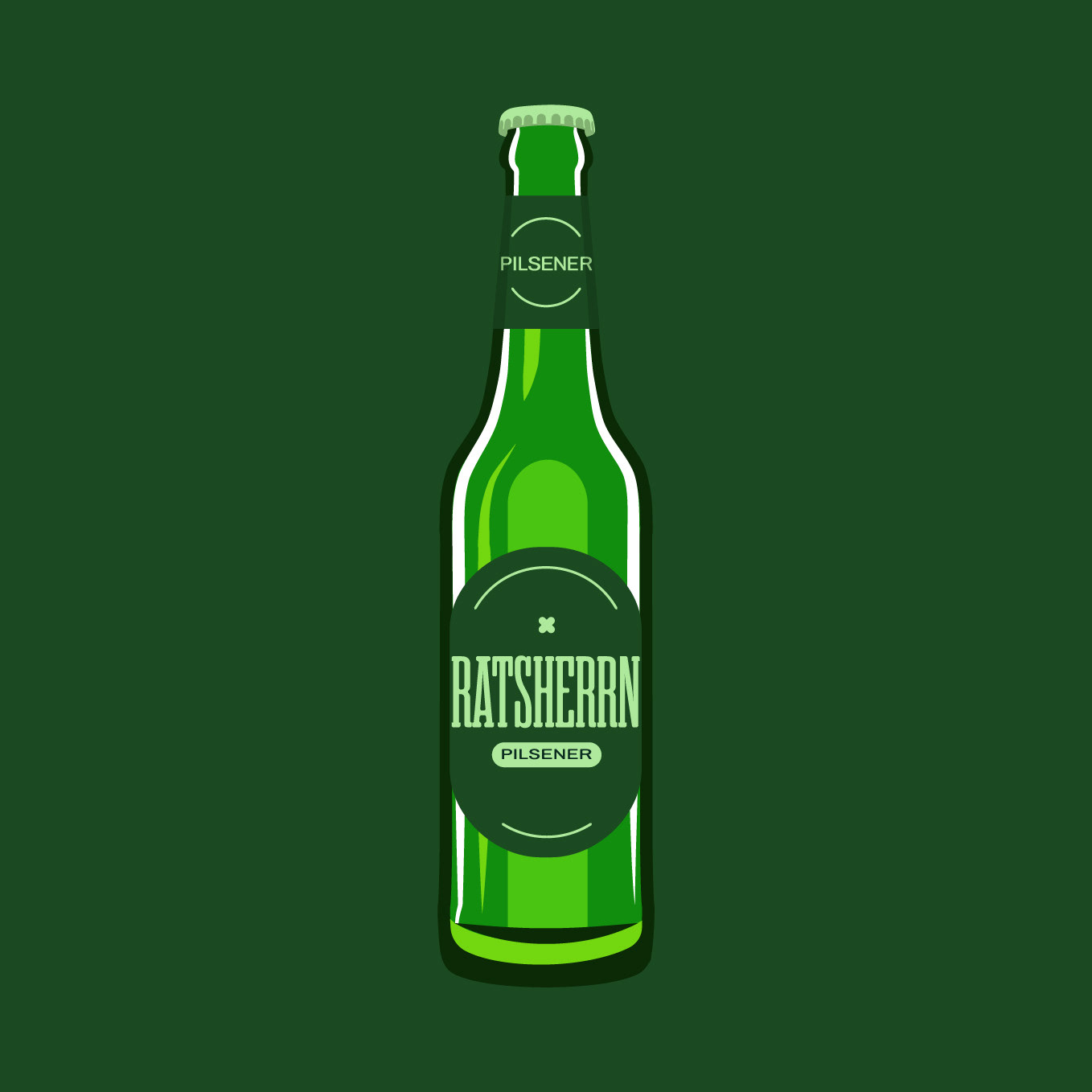 Flaschenillustration von Stefanie Twellmann nach dem Rebranding der Ratsherrn Brauerei Hamburg