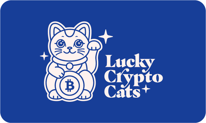primäres Logo in negativer Ausarbeitung, Logovarianten für Crypto Lucky Cats, illustratives Markendesign von Stefanie Twellmann, Hamburg