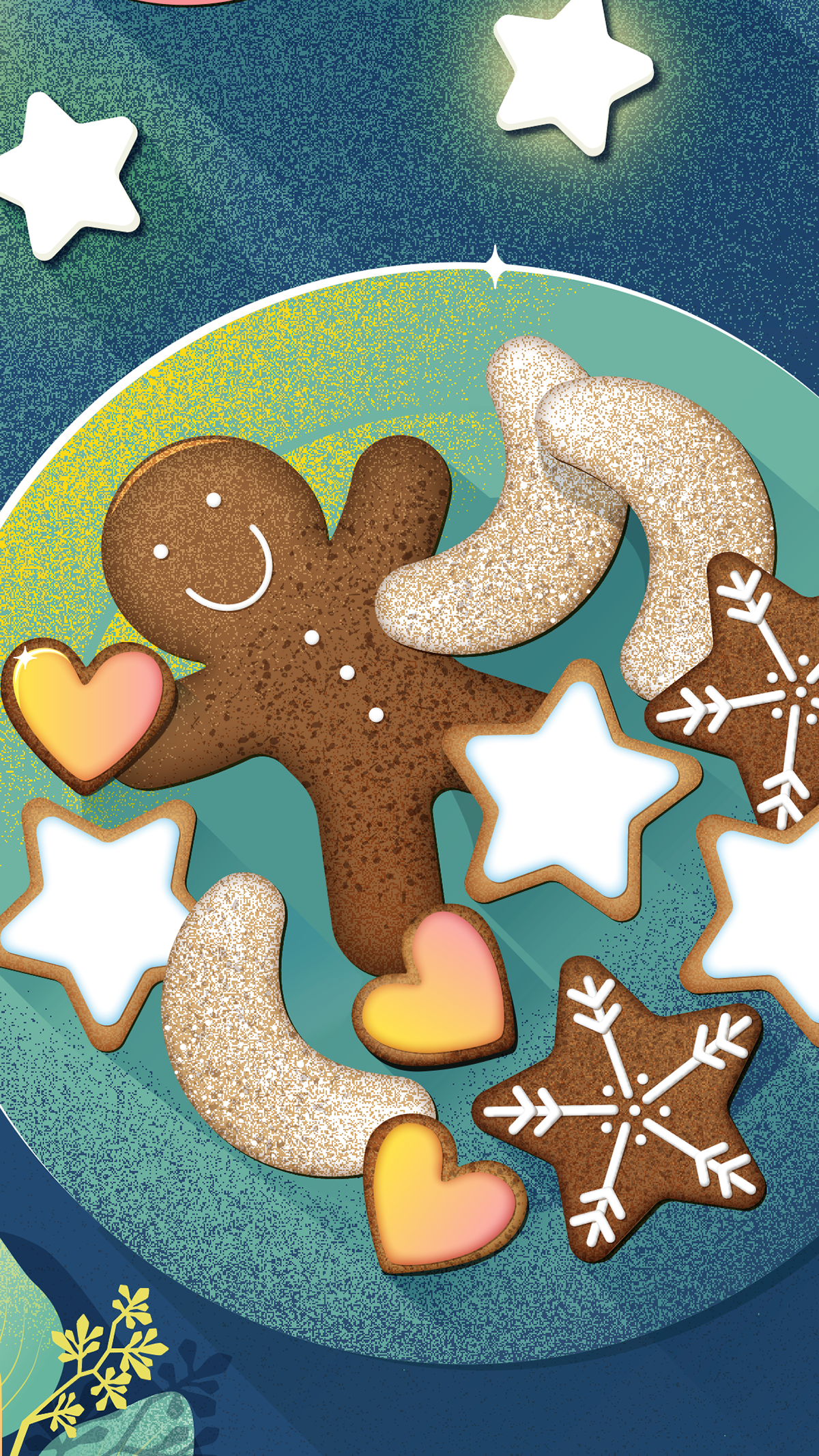 Winter Break Motiv, Teilausschnitt Teller mit einer süßen Keksauswahl, Stefanie Twellmann, Hamburg