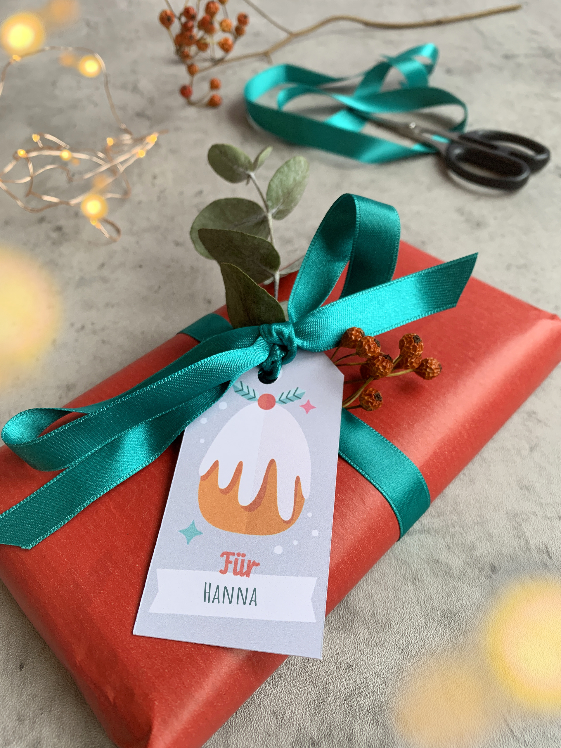 Geschenkanhänger, Gestaltung und Illustration Stefanie Twellmann, Nahaufnahme