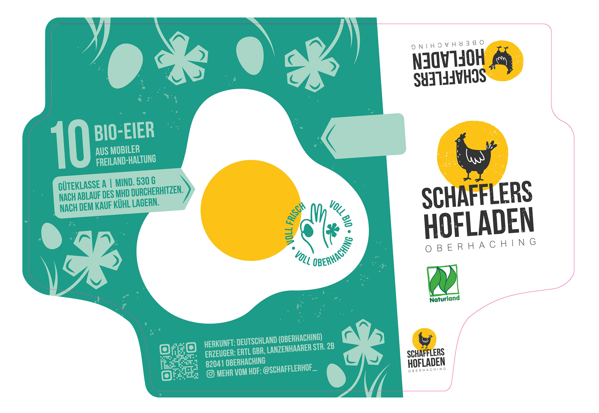 Plano-Layout, Eierkarton-Etikett Design, illustratives Packaging Design von Stefanie Twellmann