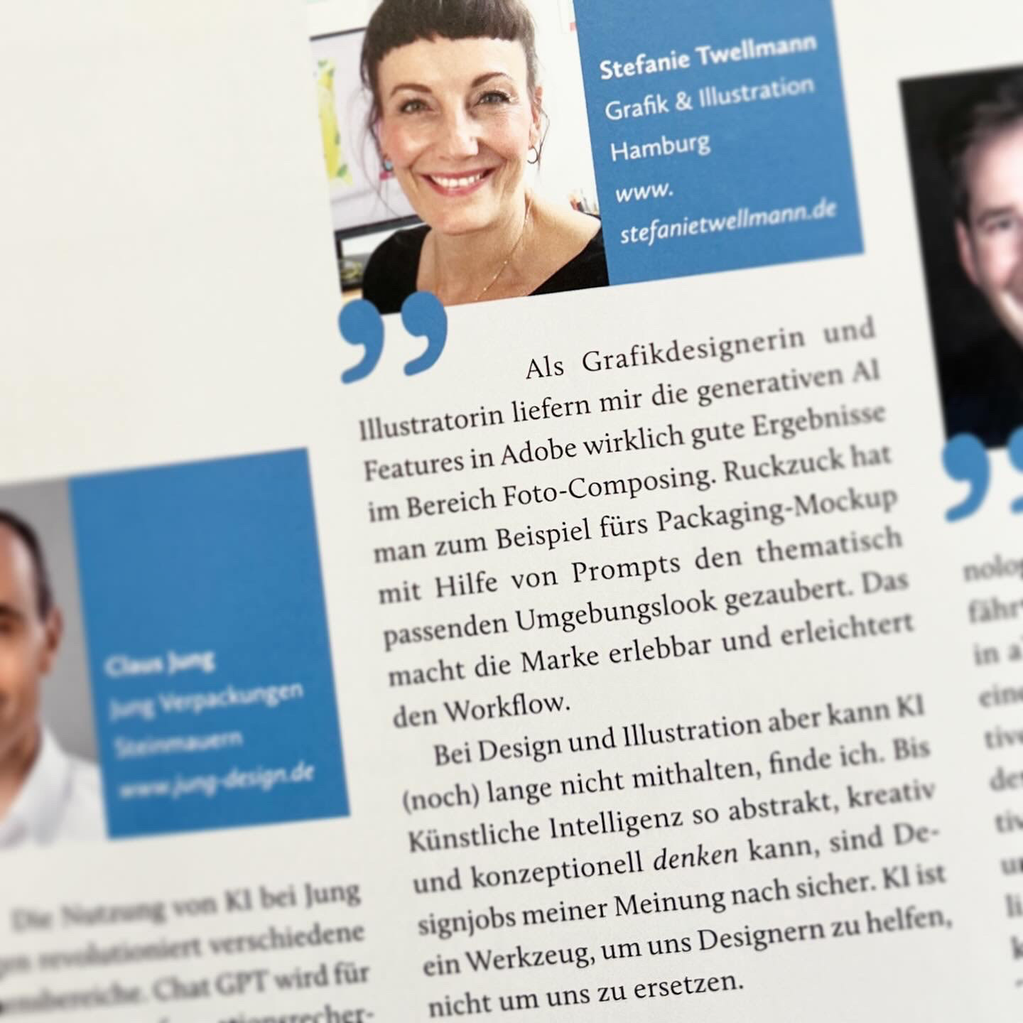Stefanie Twellmann, Grafik und Illustration, Hamburg mit einem Statement-Artikel abgedruckt im Fachmagazin "creativ verpacken" erschienen in der März-Ausgabe 2024