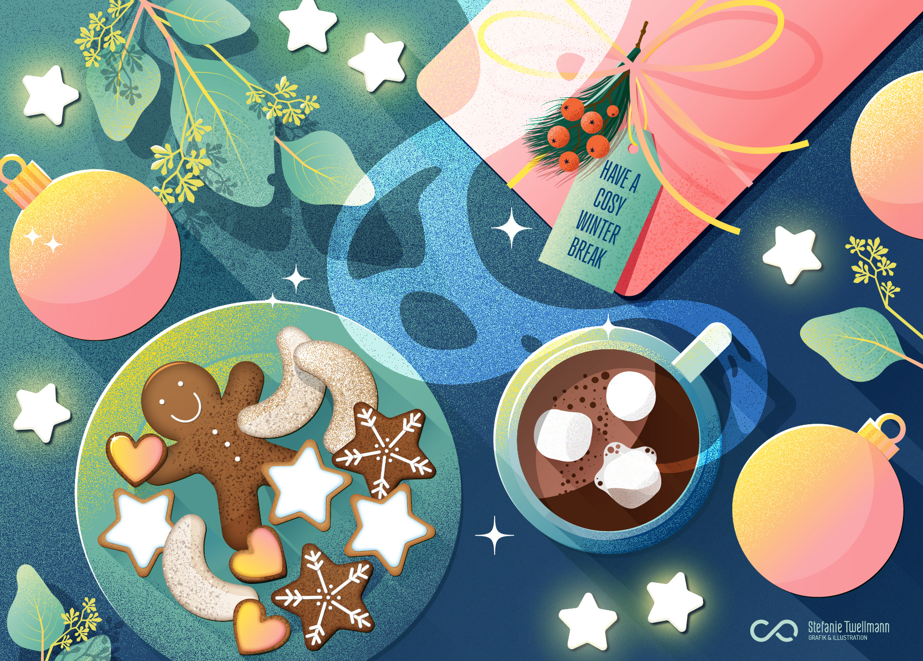 Winter Break Motiv, Querformat, Stefanie Twellmann, illustratives Brand-Design, Hamburg