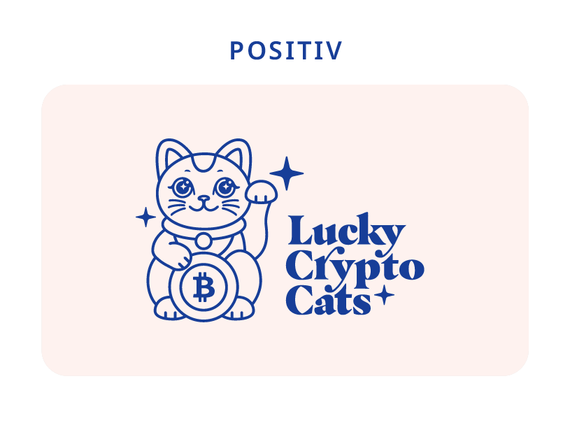 primäres Logo in positiver Ausarbeitung, Logovarianten für Crypto Lucky Cats, illustratives Markendesign von Stefanie Twellmann, Hamburg