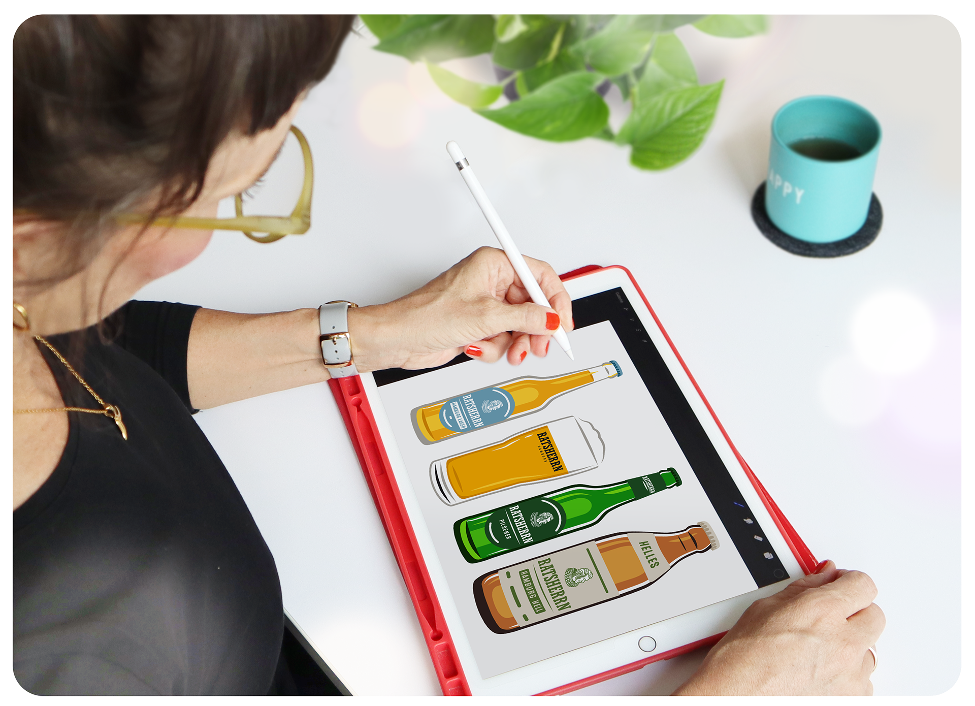 Stefanie Twellmann // Grafik & Illustration bei der illustratorischen Arbeit am iPad.