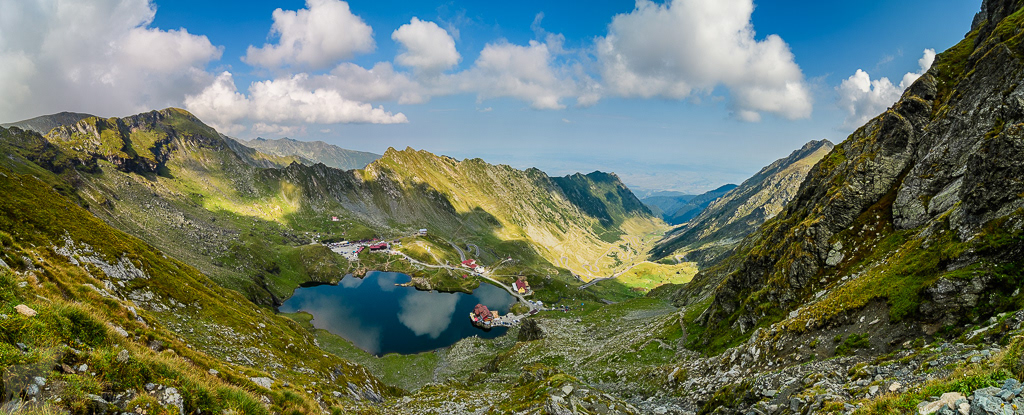 Bâlea lake; a glacial lake at an elevation of 2040 meters in the Carpathian Mountains.