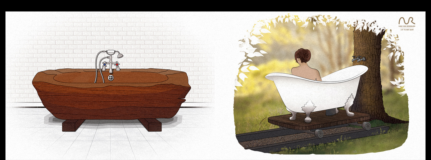 concept renders of unique bath tubs