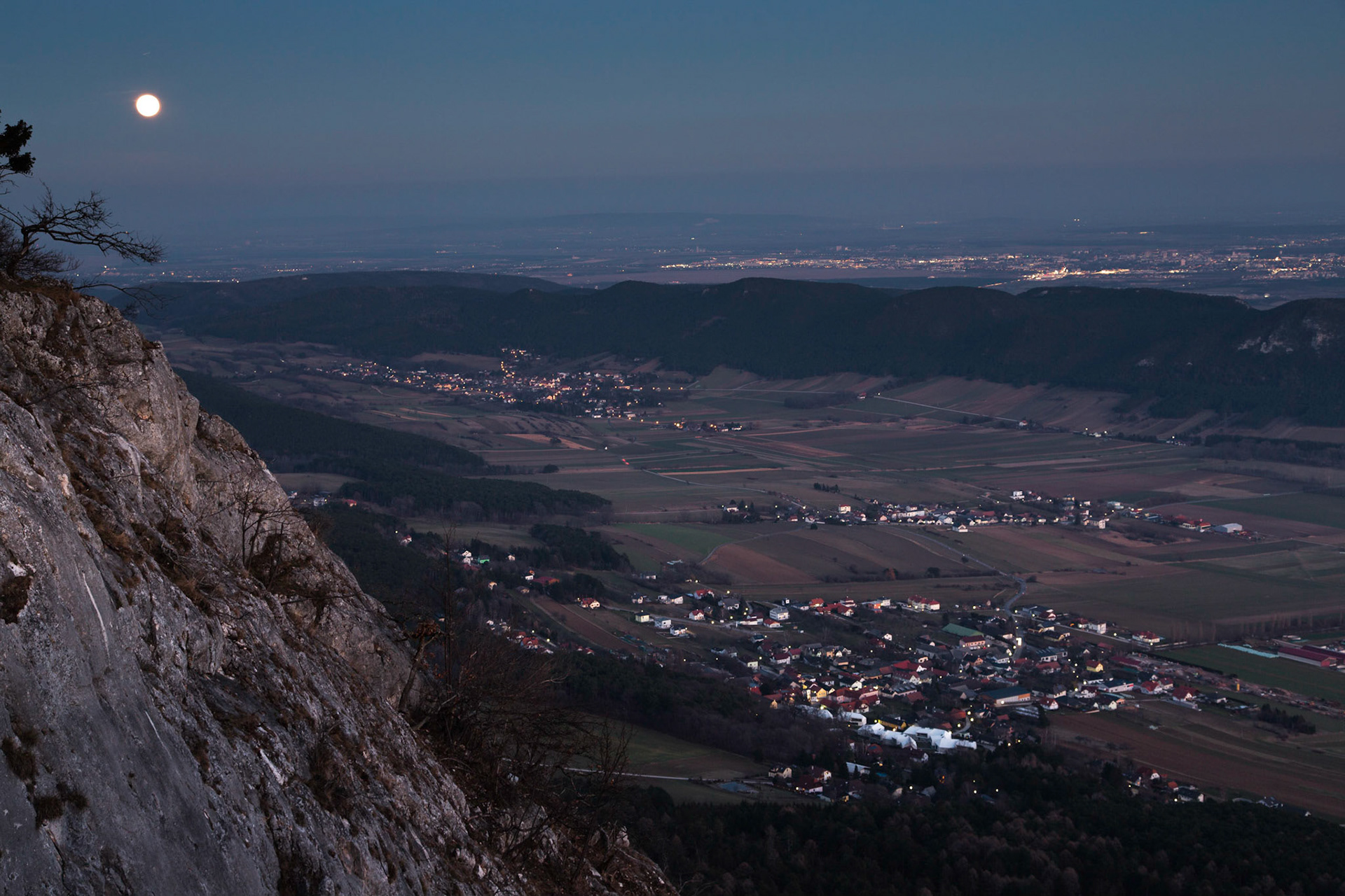 View from Hohe Wand towards Wiener Neustadt, Lower Austria