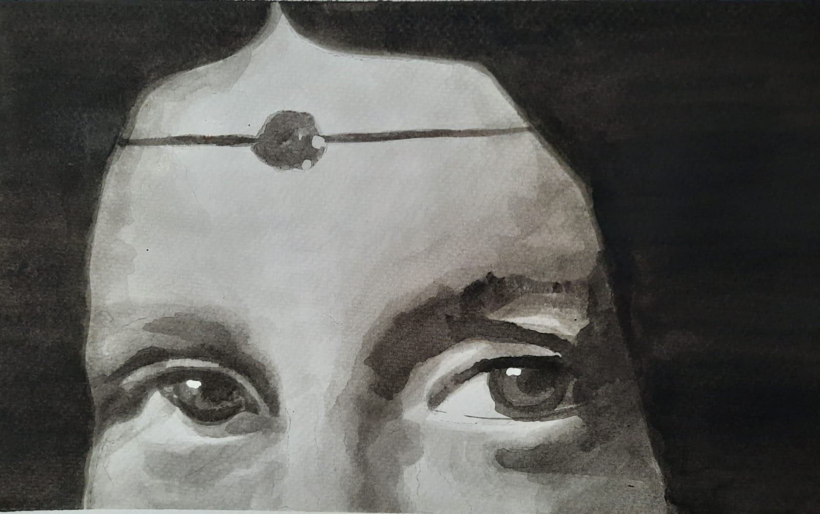 La mirada /Tinta de india sobre papel texturado