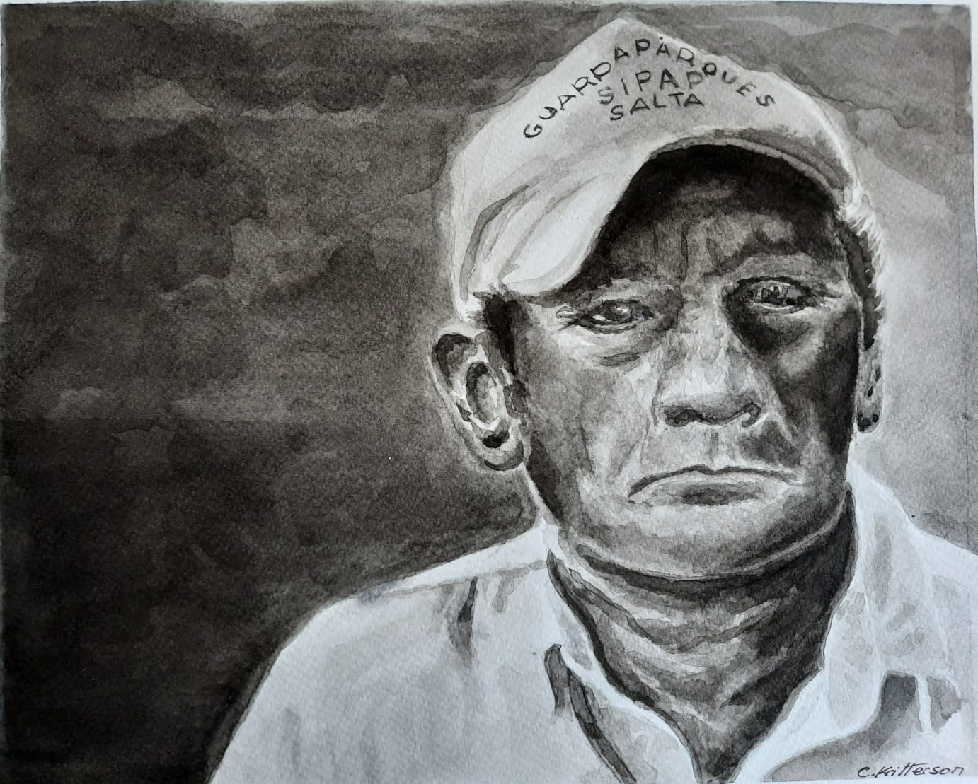 Verde custodia / Tinta china sobre papel