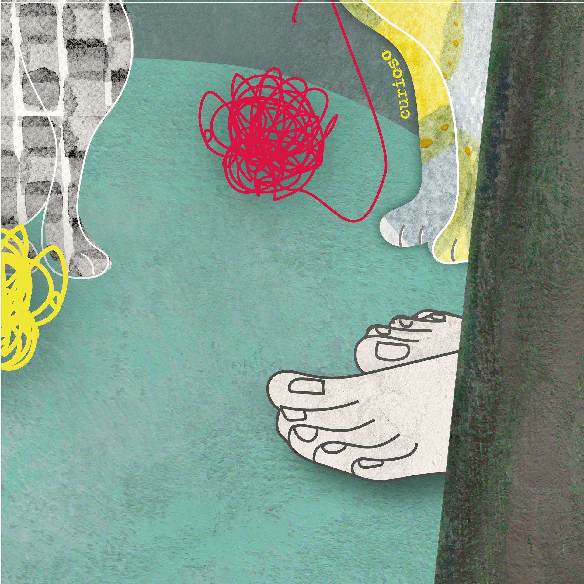 Sorpresa nocturna / Acrílico - collage digital