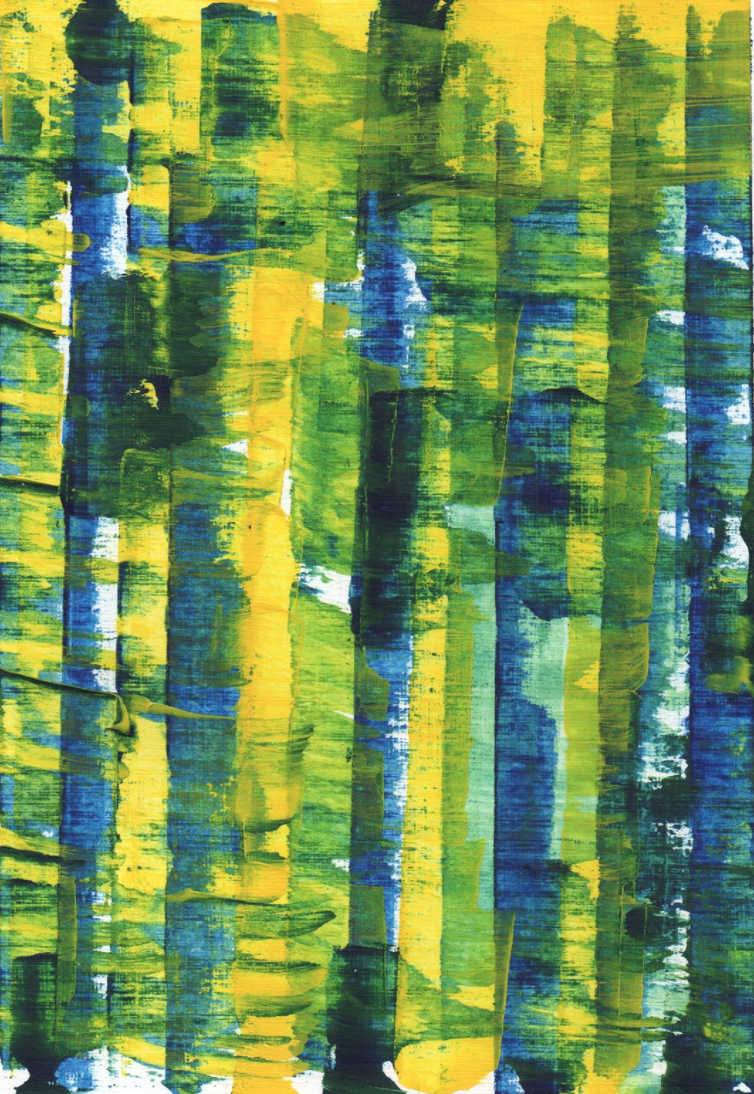 Viento en el bosque / Acrílico sobre papel